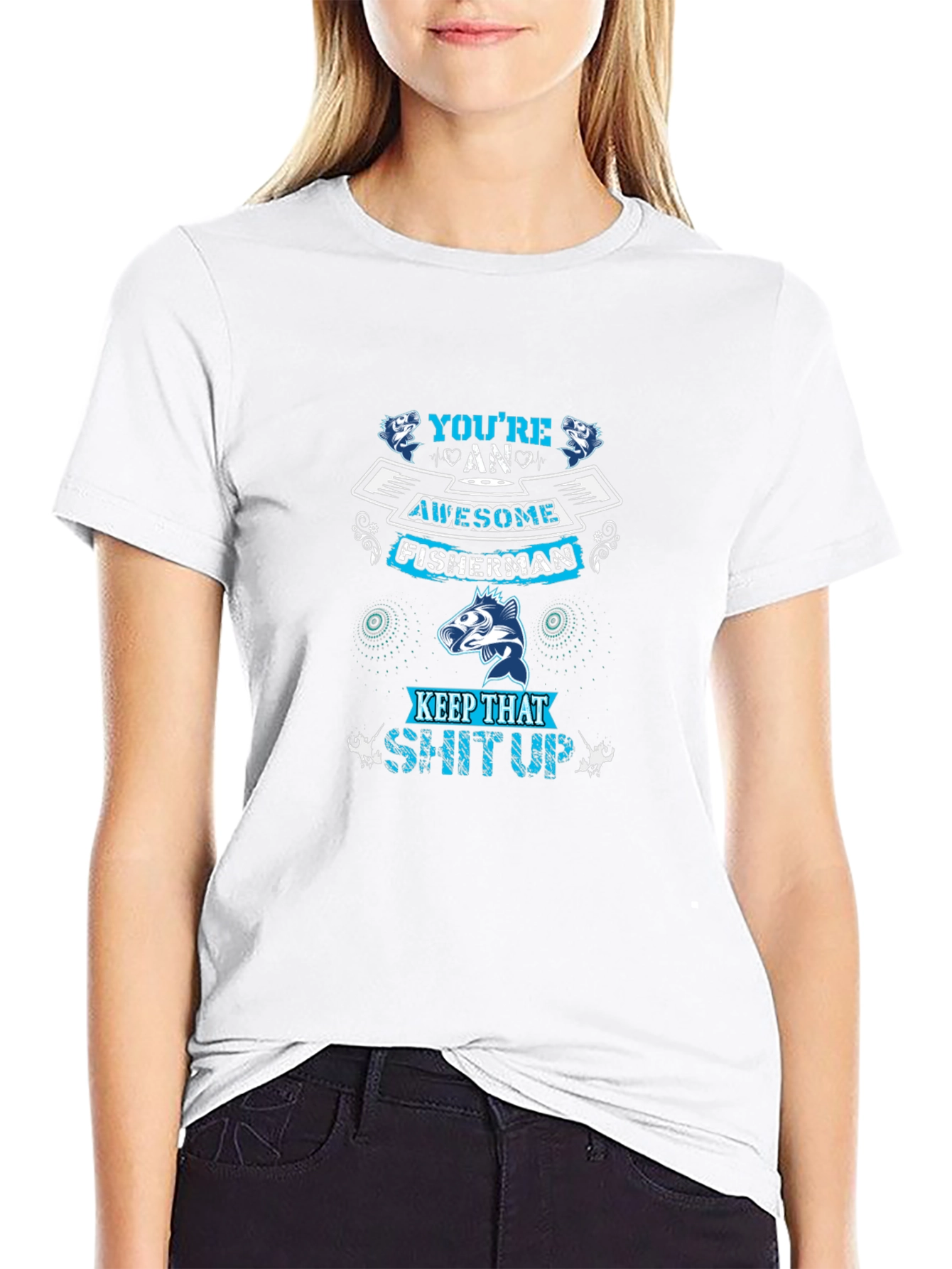 Awesome Fisherman Graphic Tee - Keep That Shut Up!