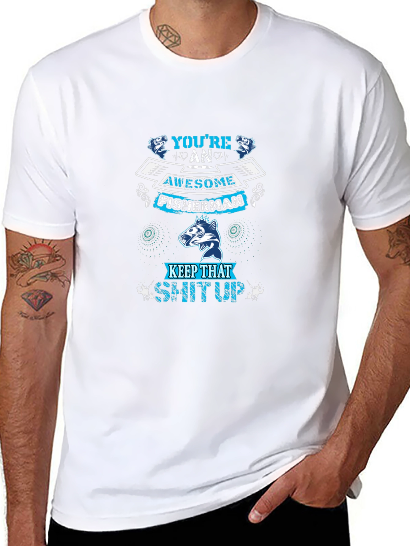 Awesome Fisherman Graphic Tee - Keep That Shut Up!