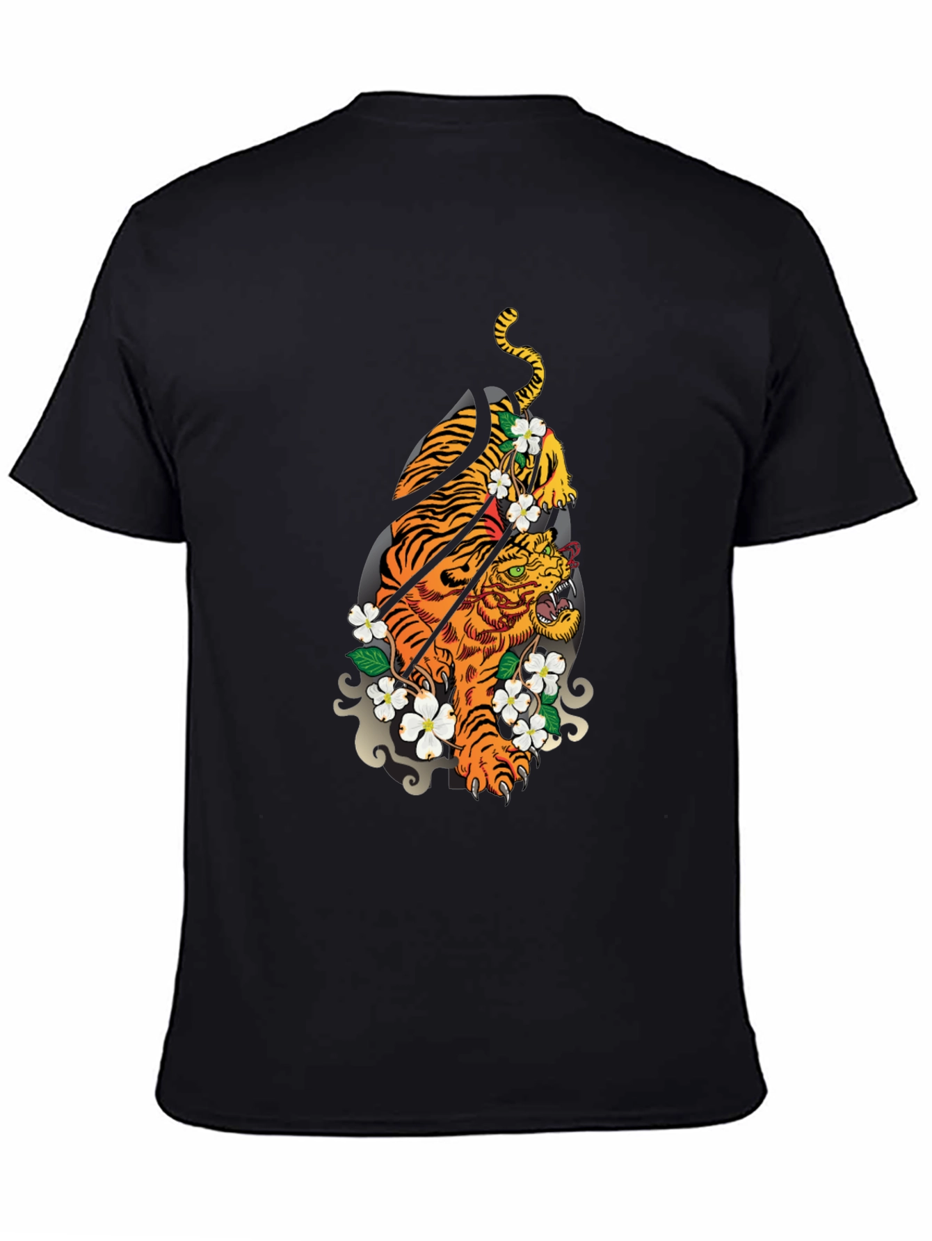 Tiger Graphic Black Tee - Unique Design