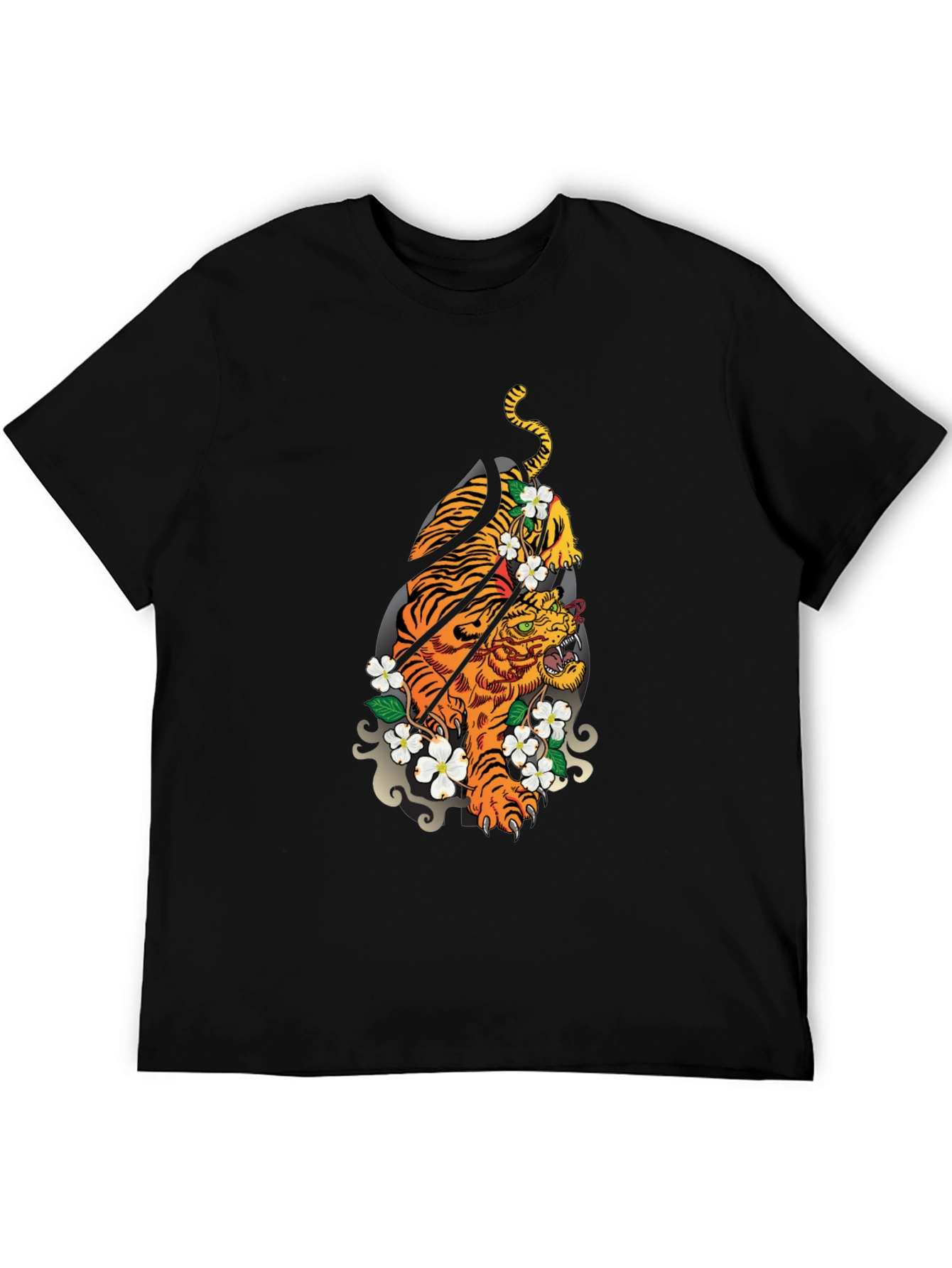 Tiger Graphic Black Tee - Unique Design