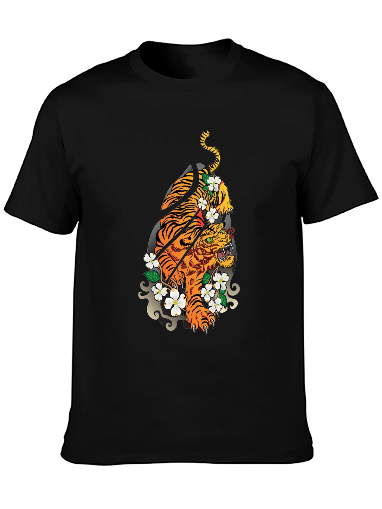 Tiger Graphic Black Tee - Unique Design