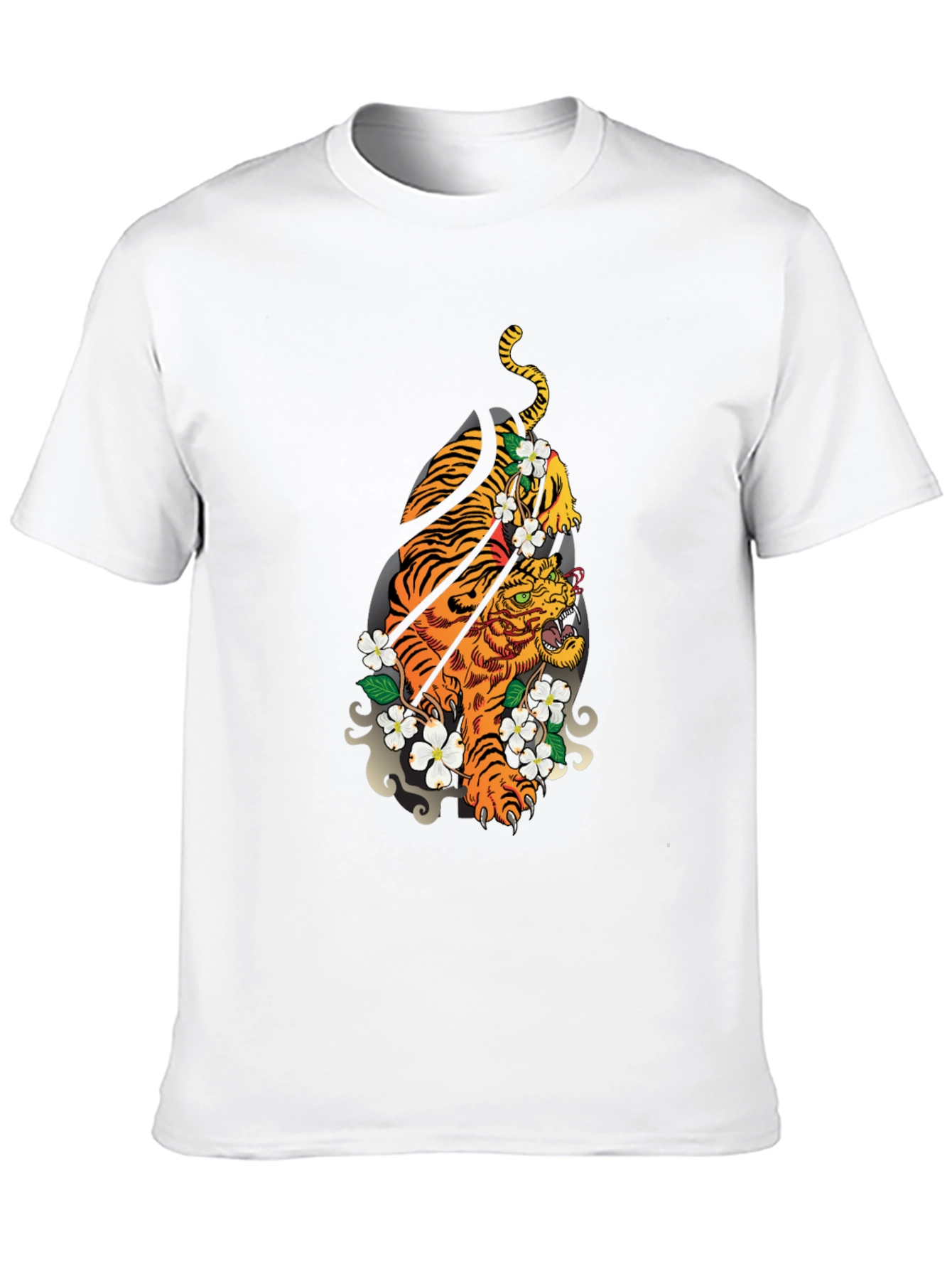 Tiger Graphic Black Tee - Unique Design