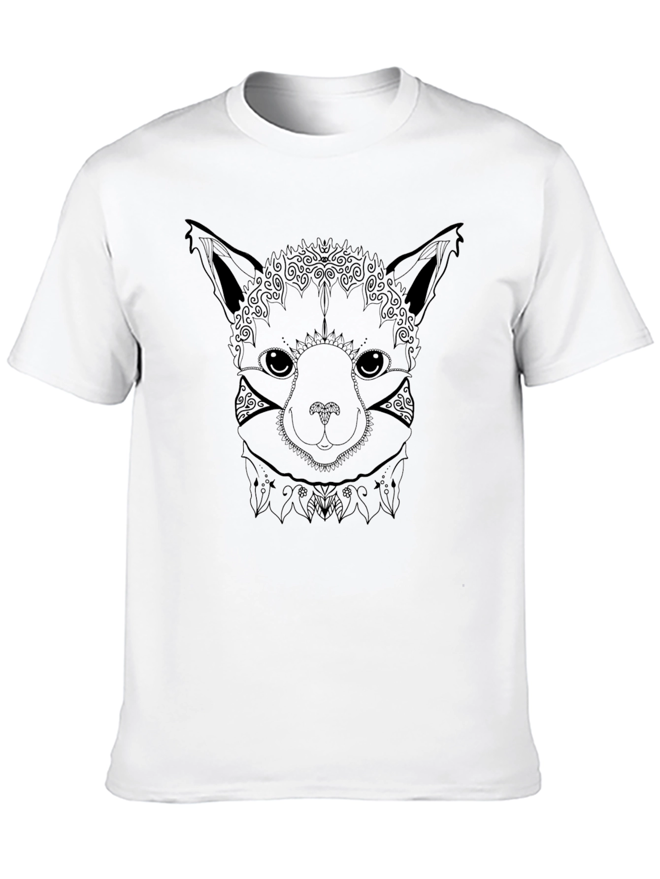 Fox Mandala T-Shirt - Black Graphic Tee