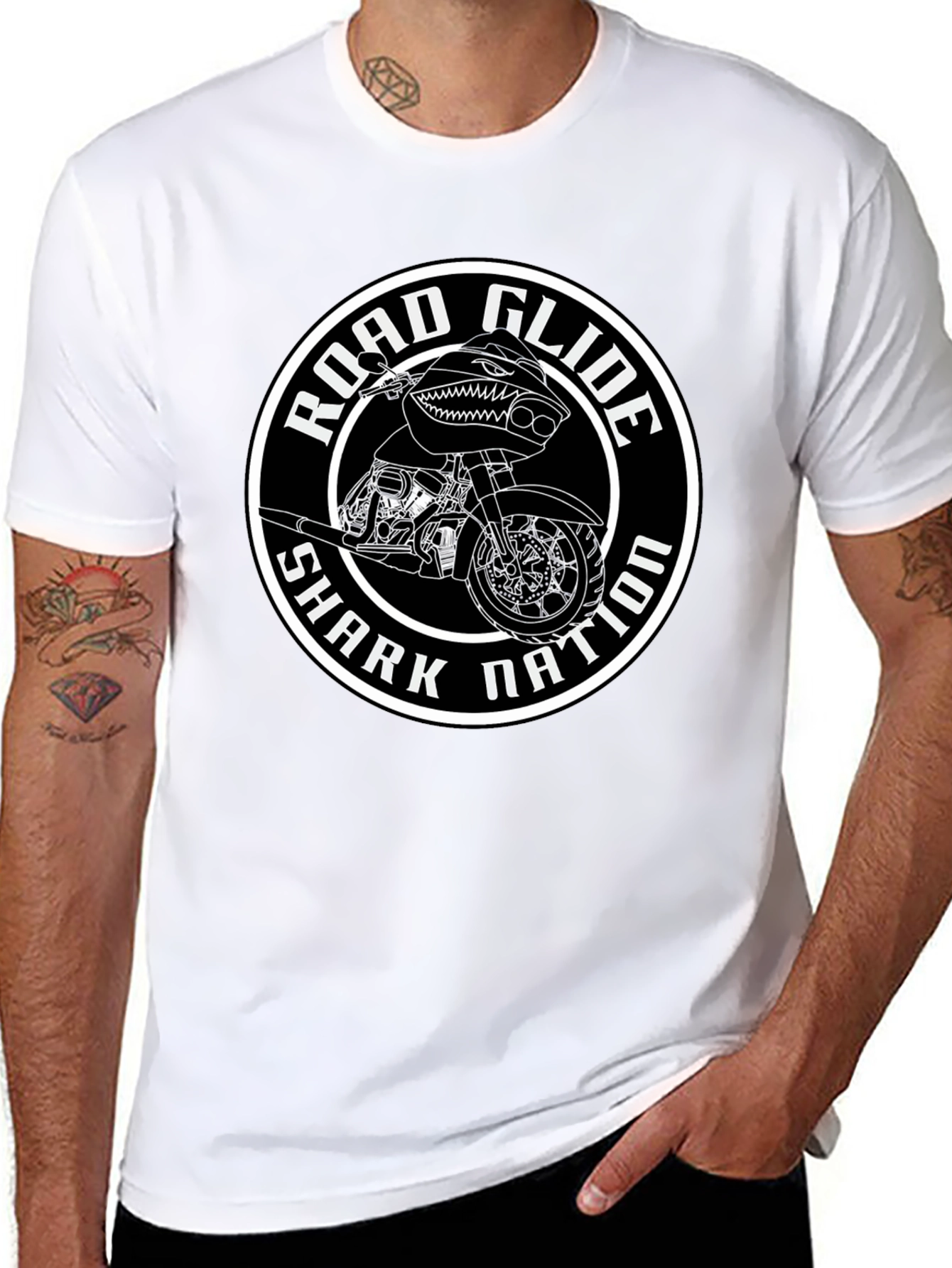 Road Glide Shark Nation Black T-Shirt
