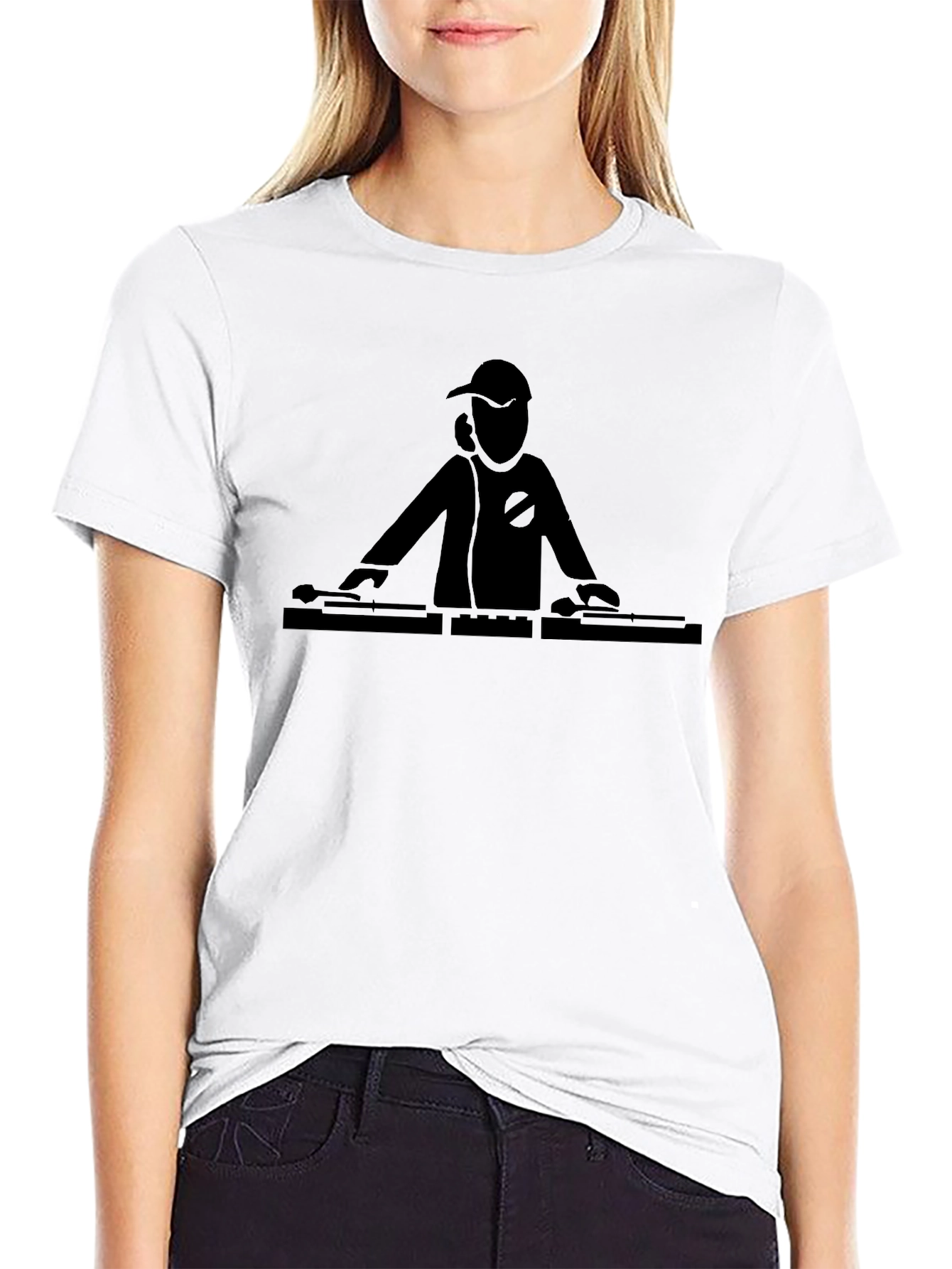 DJ Turntable Graphic Tee - Black Cotton T-Shirt