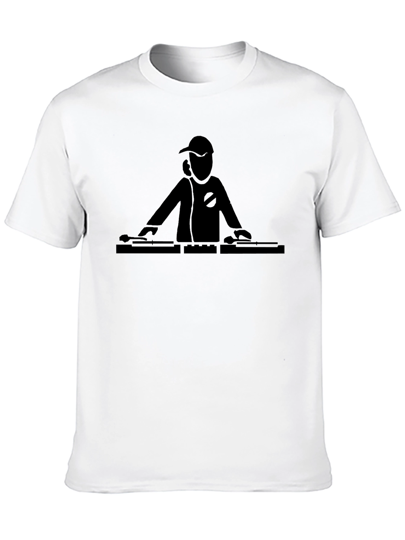 DJ Turntable Graphic Tee - Black Cotton T-Shirt