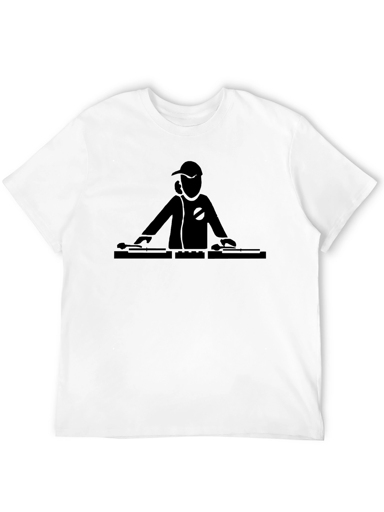 DJ Turntable Graphic Tee - Black Cotton T-Shirt
