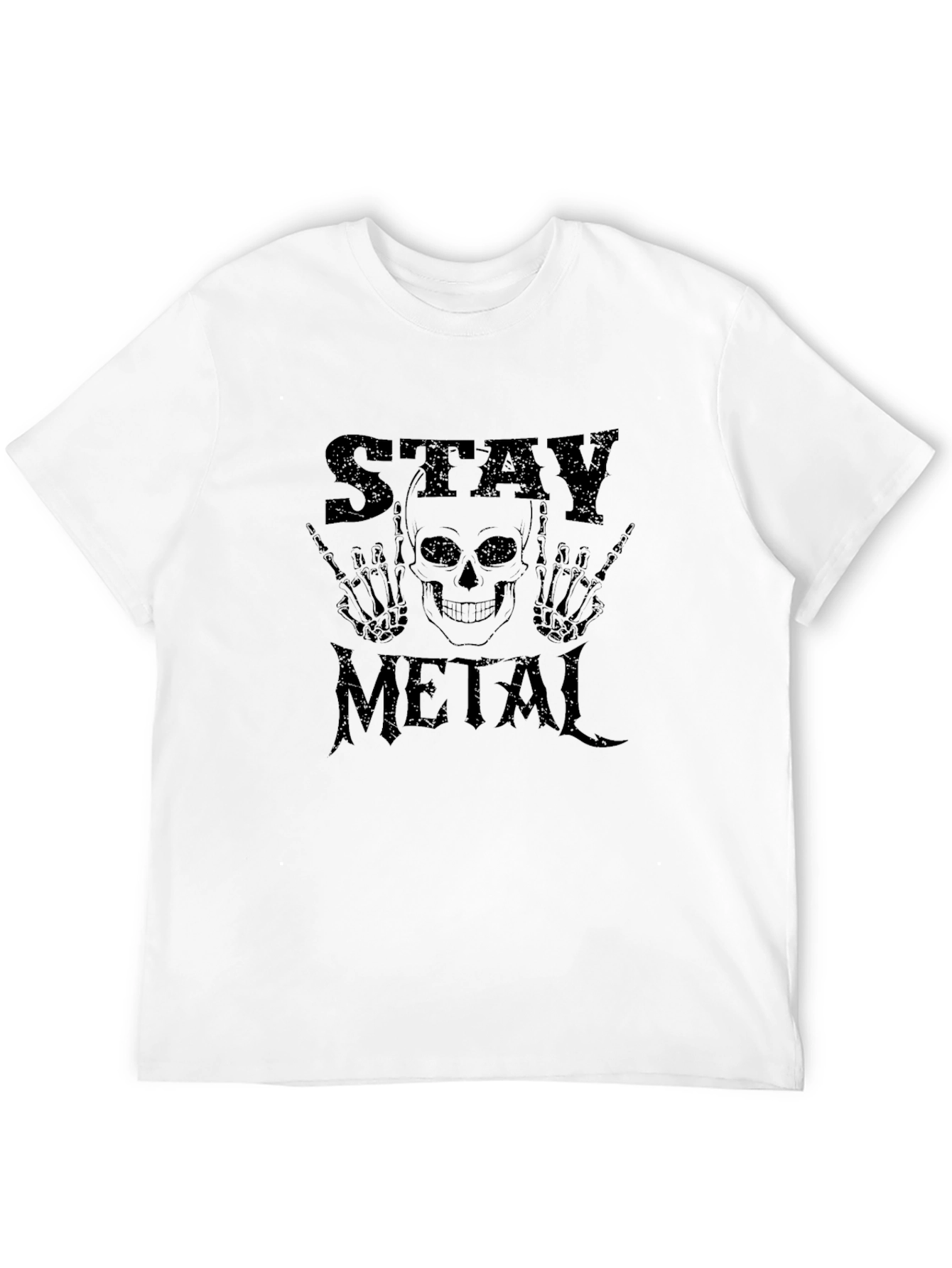 Stay Metal T-Shirt - Skull Design Black