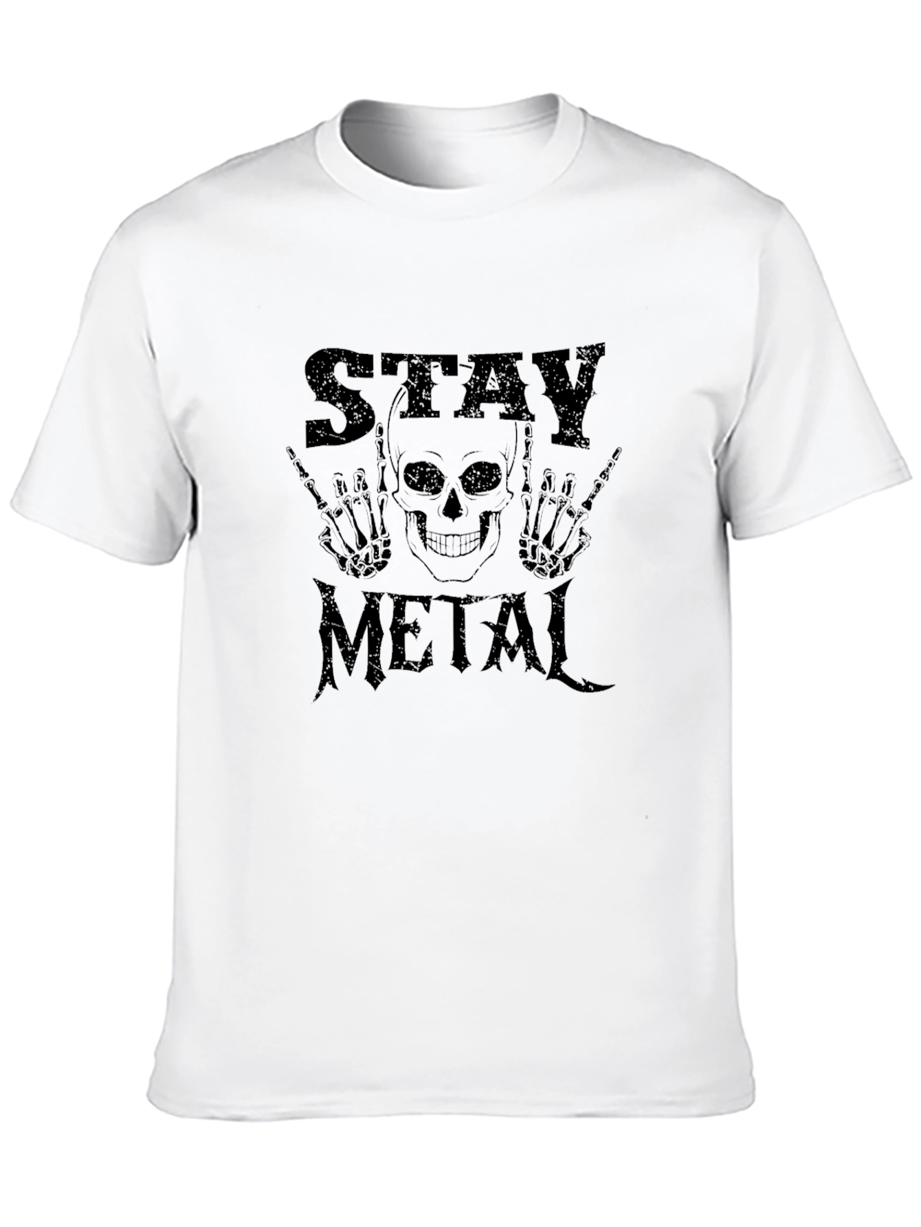 Stay Metal T-Shirt - Skull Design Black