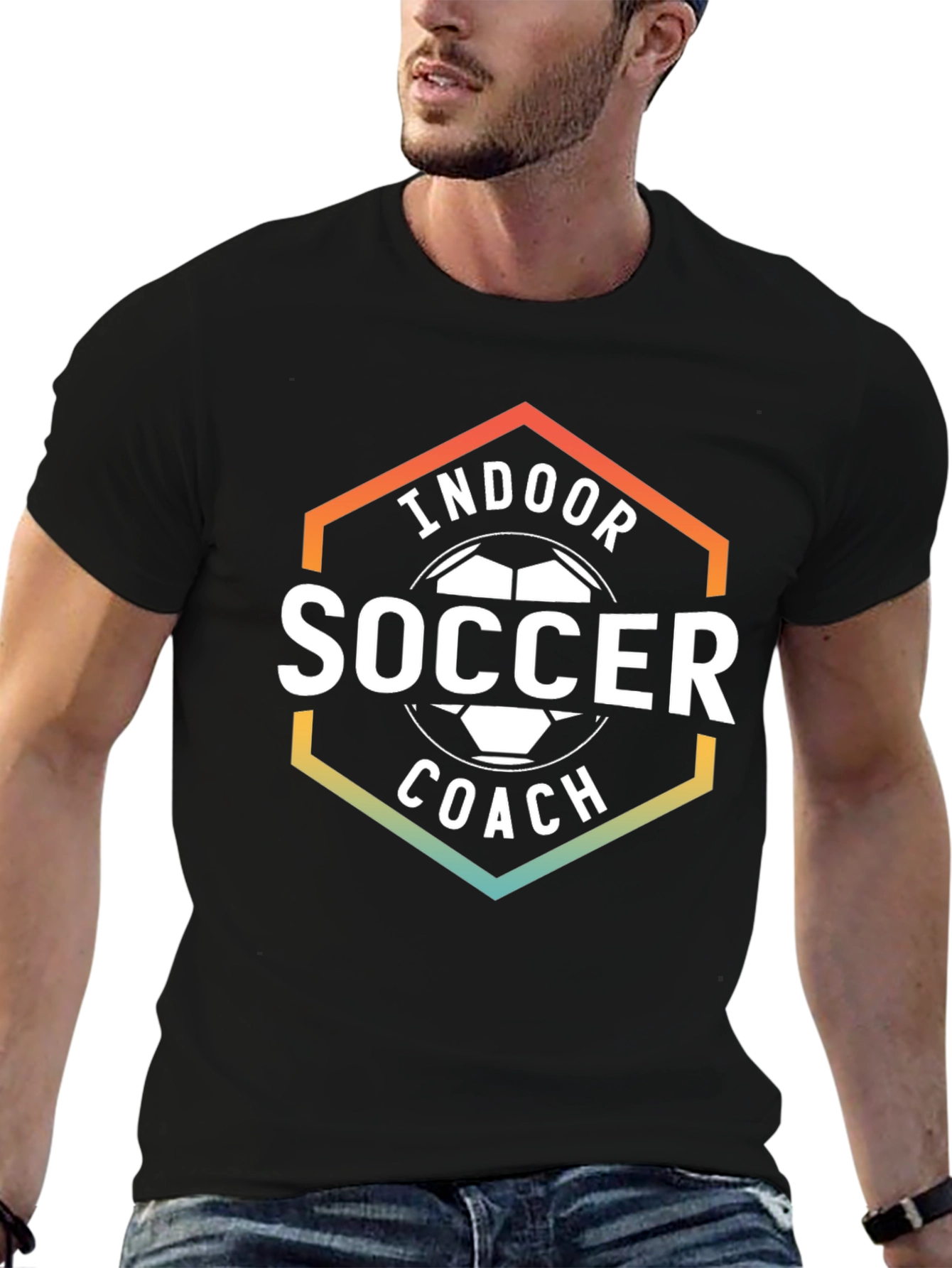 Indoor Soccer Coach Graphic T-Shirt