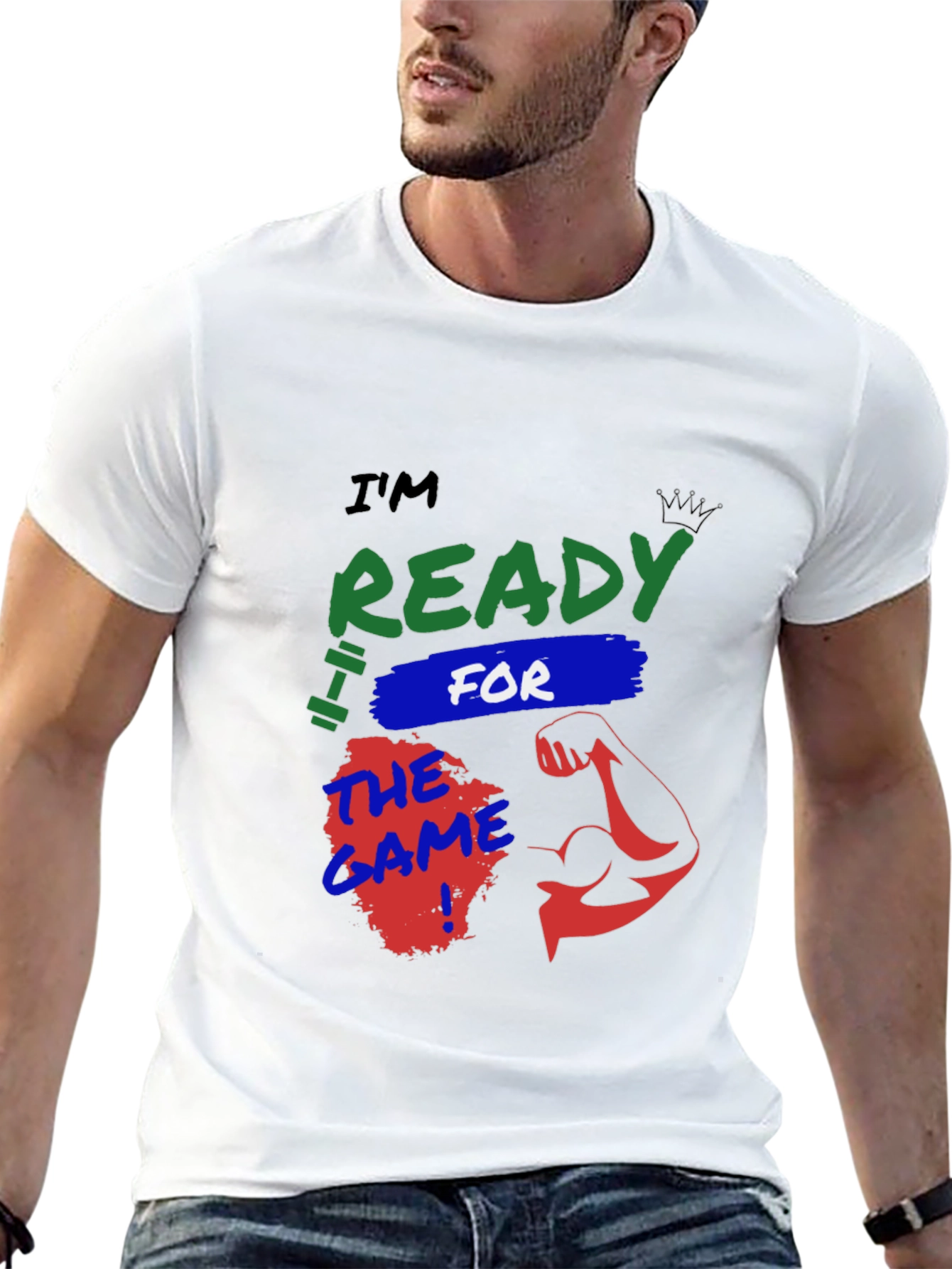 Ready For The Game Mens Black Graphic Tee