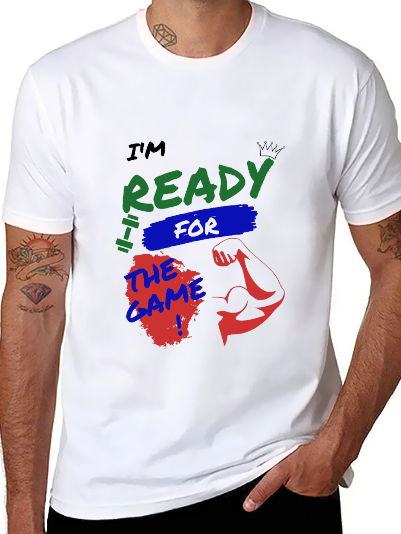 Ready For The Game Mens Black Graphic Tee