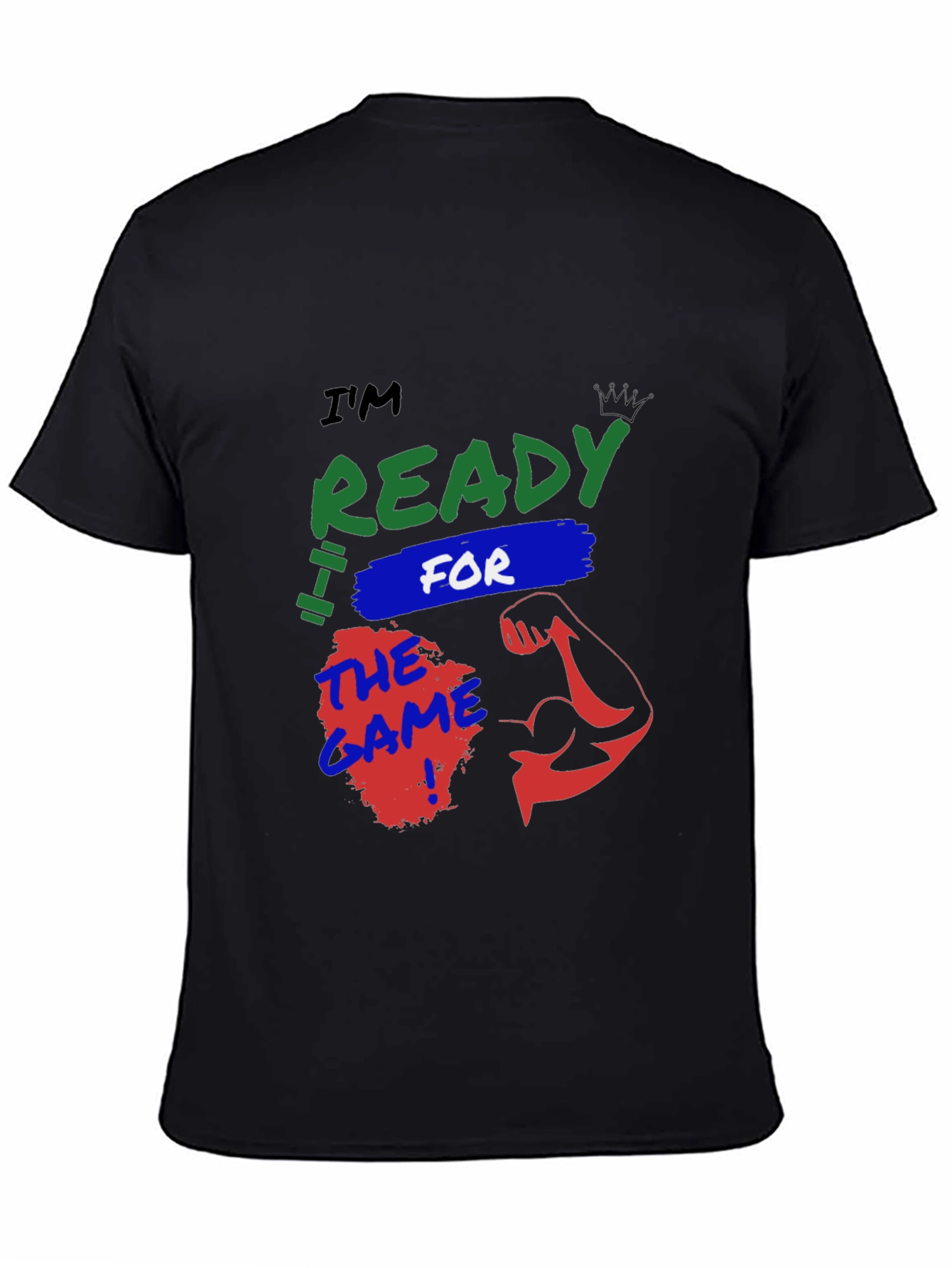 Ready For The Game Mens Black Graphic Tee