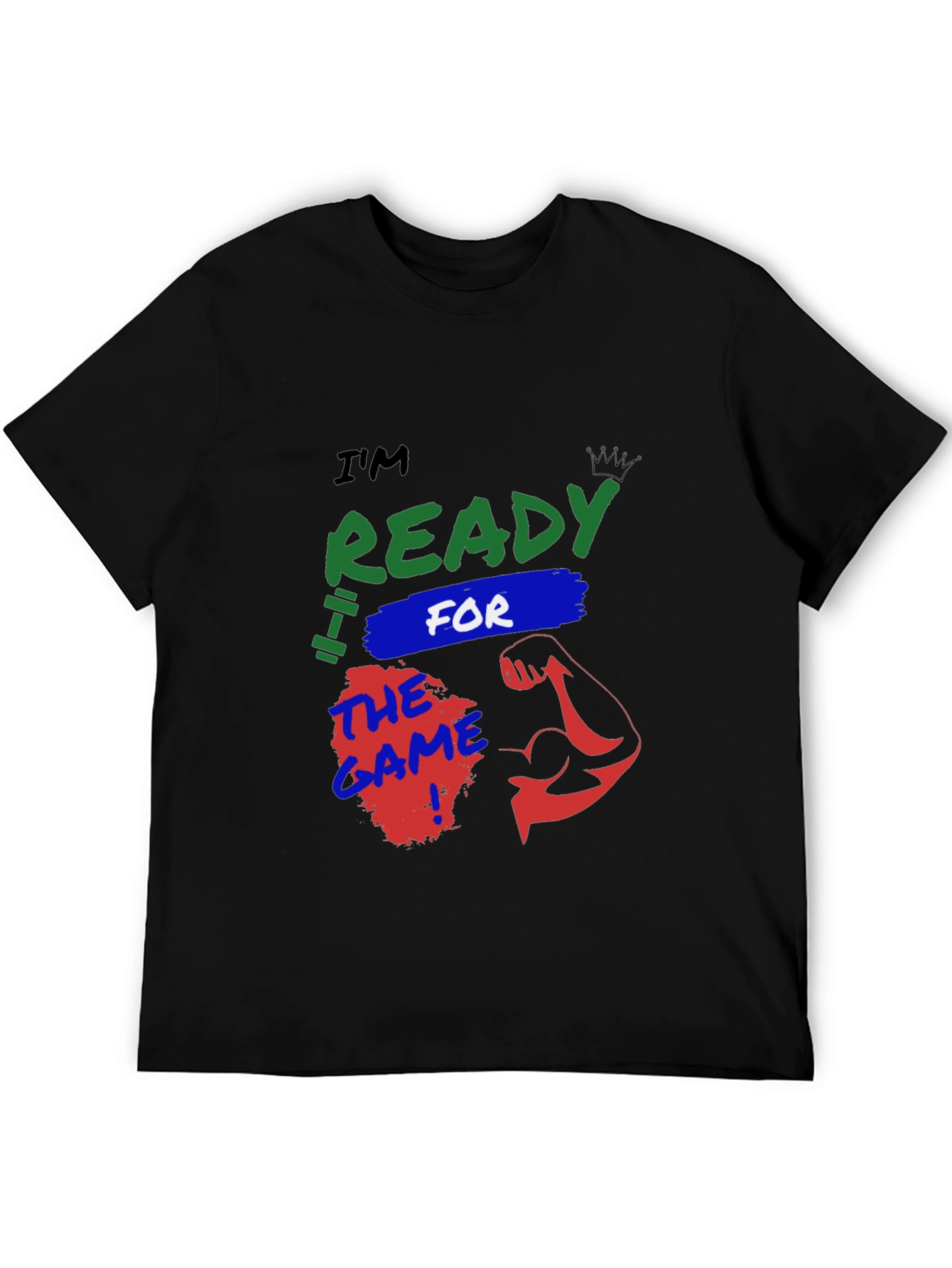 Ready For The Game Mens Black Graphic Tee