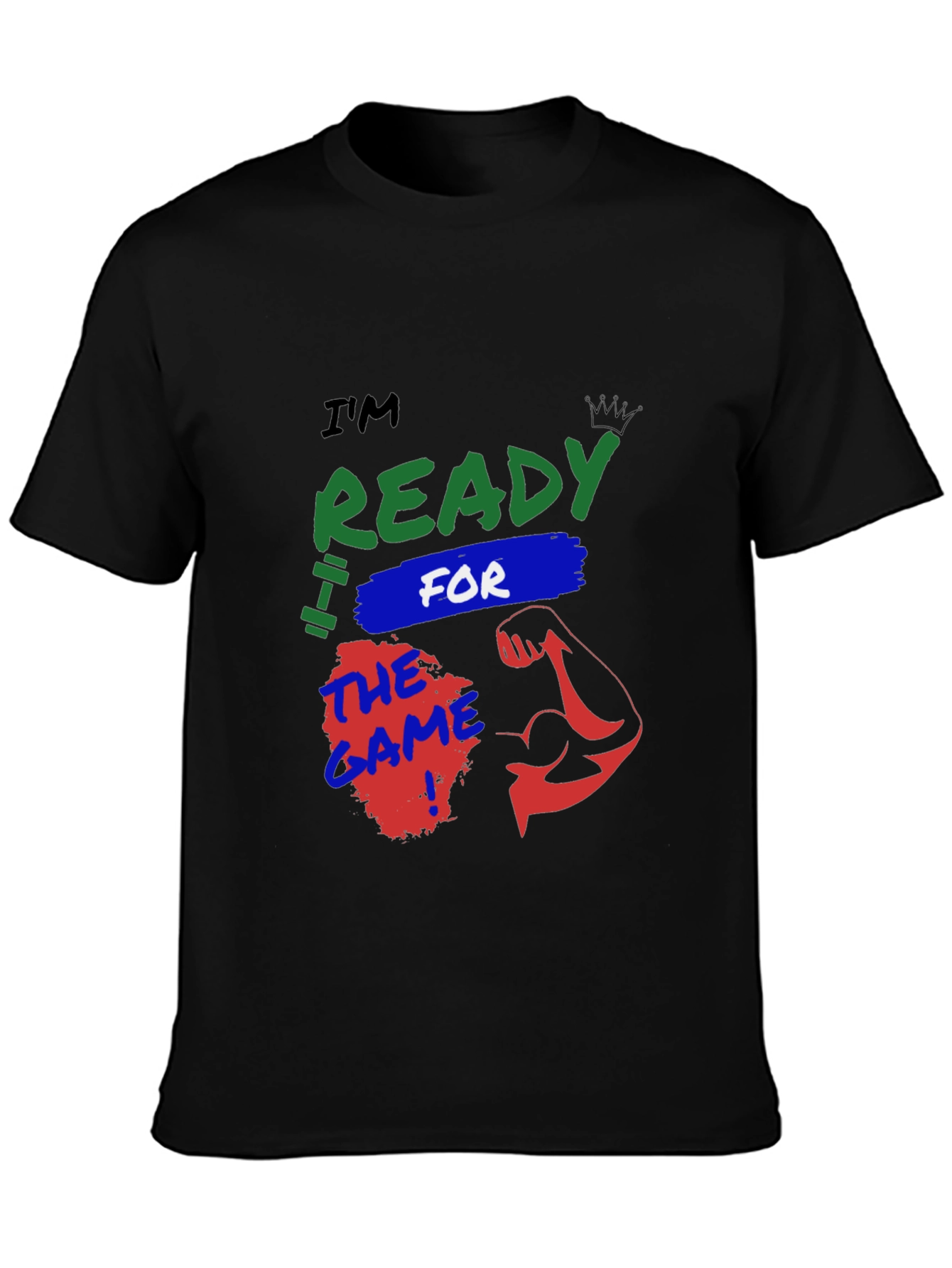 Ready For The Game Mens Black Graphic Tee