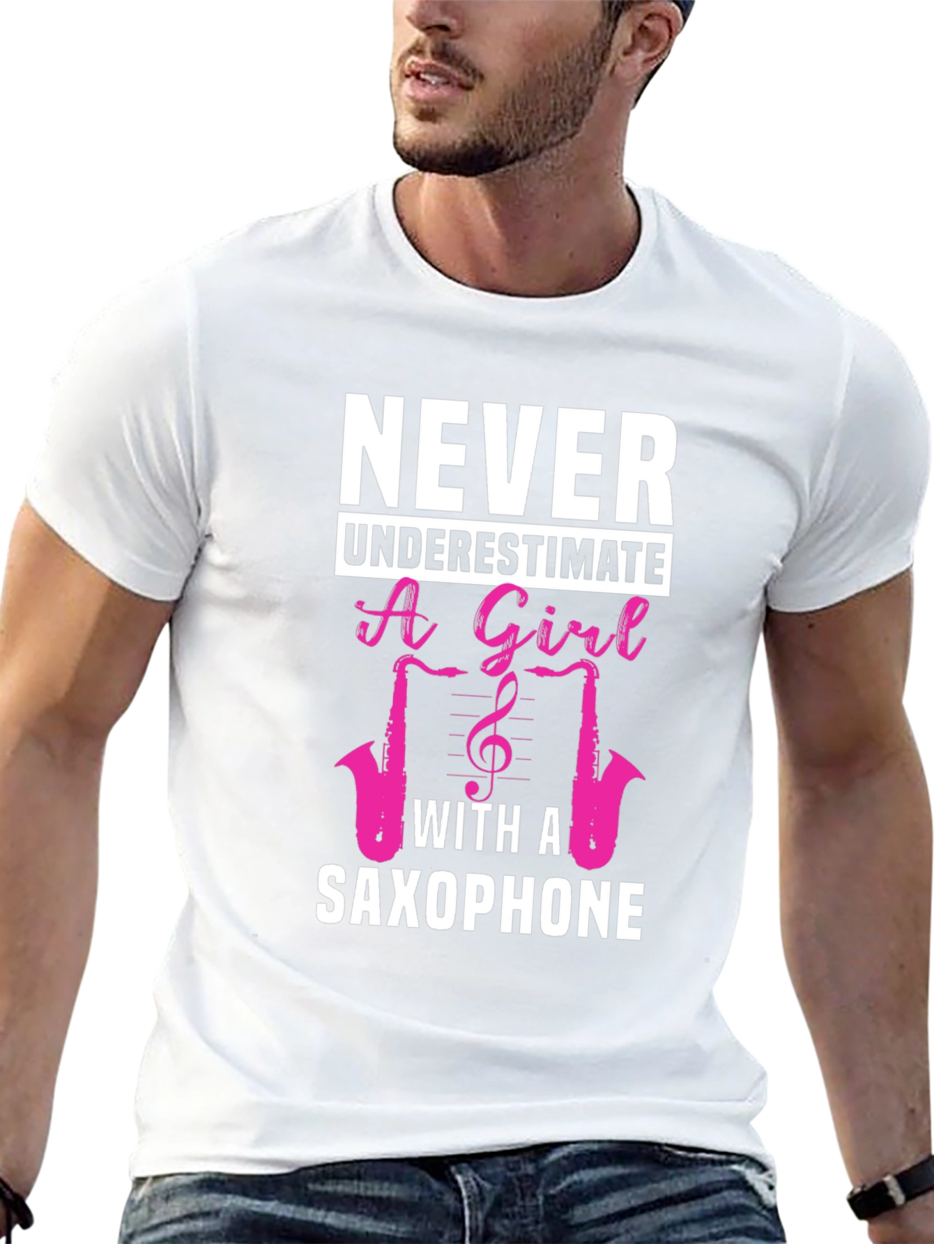 Never Underestimate a Girl with a Saxophone T-Shirt
