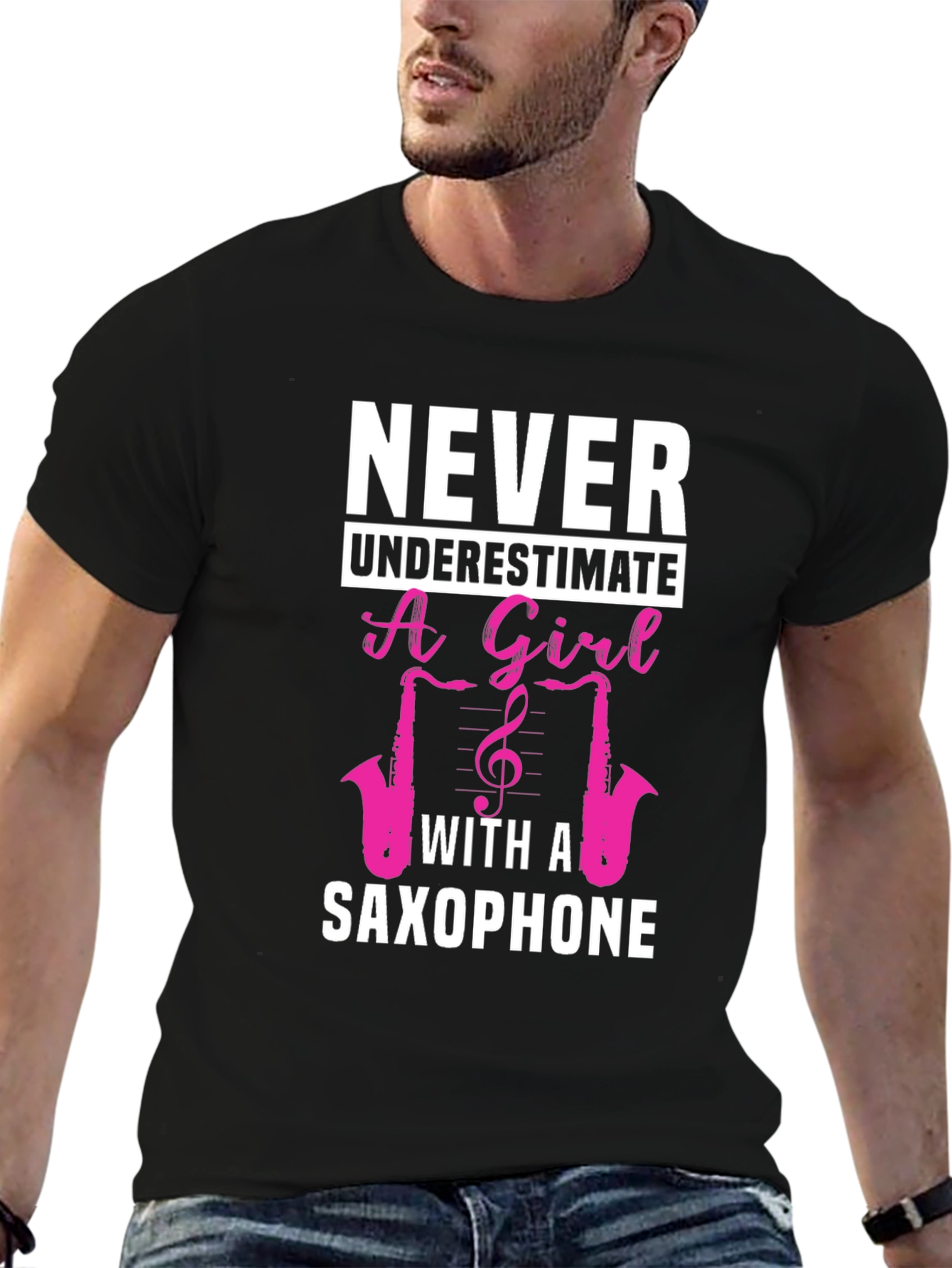 Never Underestimate a Girl with a Saxophone T-Shirt
