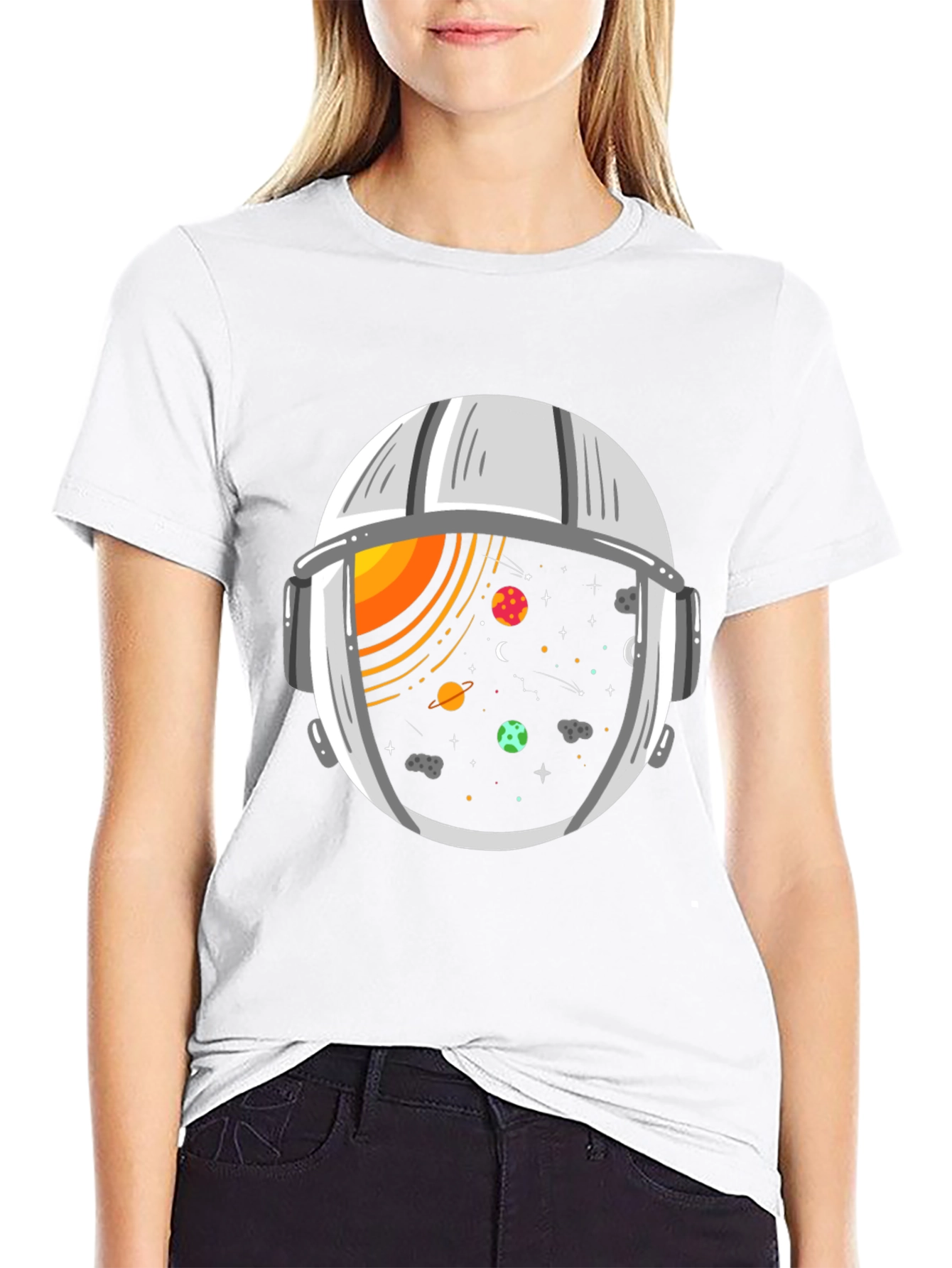 Space Helmet Graphic Tee - Cosmic Adventure T-Shirt