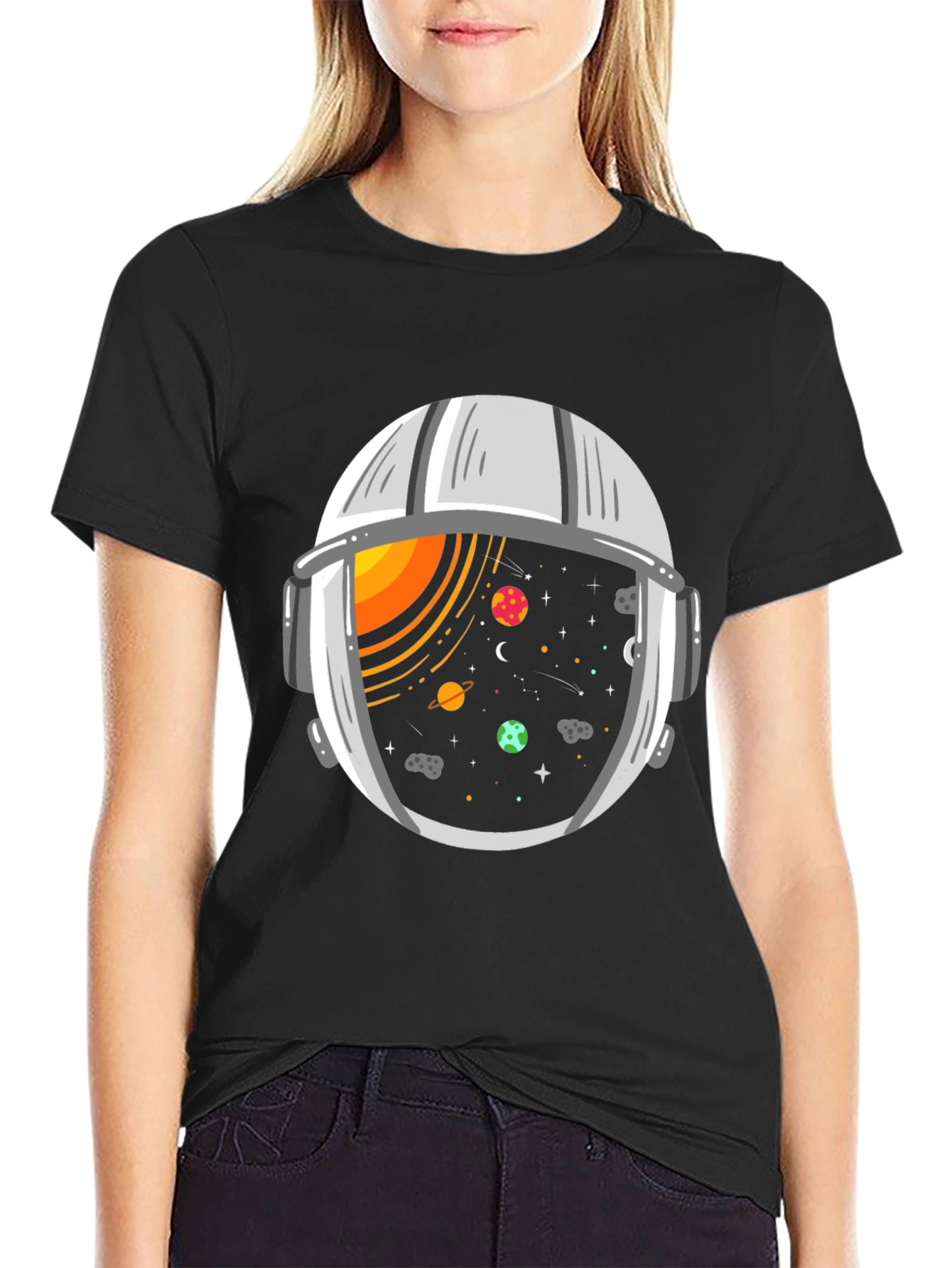 Space Helmet Graphic Tee - Cosmic Adventure T-Shirt