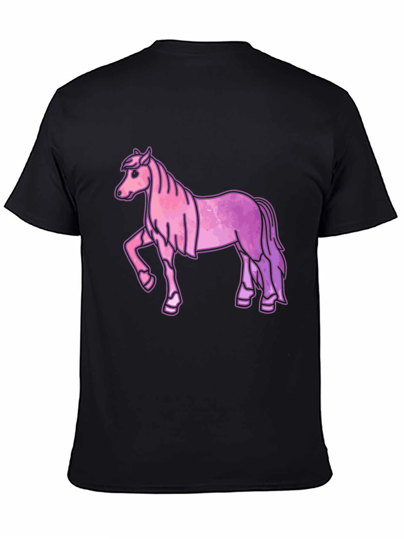 Pink Horse Graphic Tee - Unisex Black T-Shirt