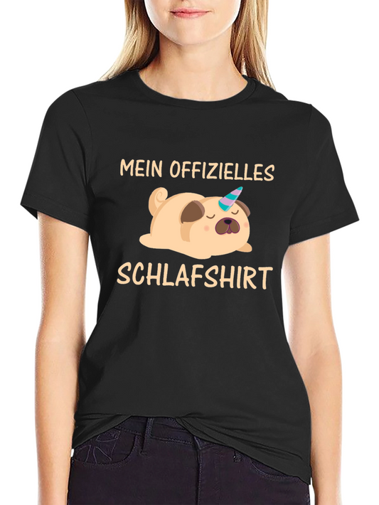 Mein Offizielles Schlafshirt - Sleeping Pug Unicorn T-Shirt