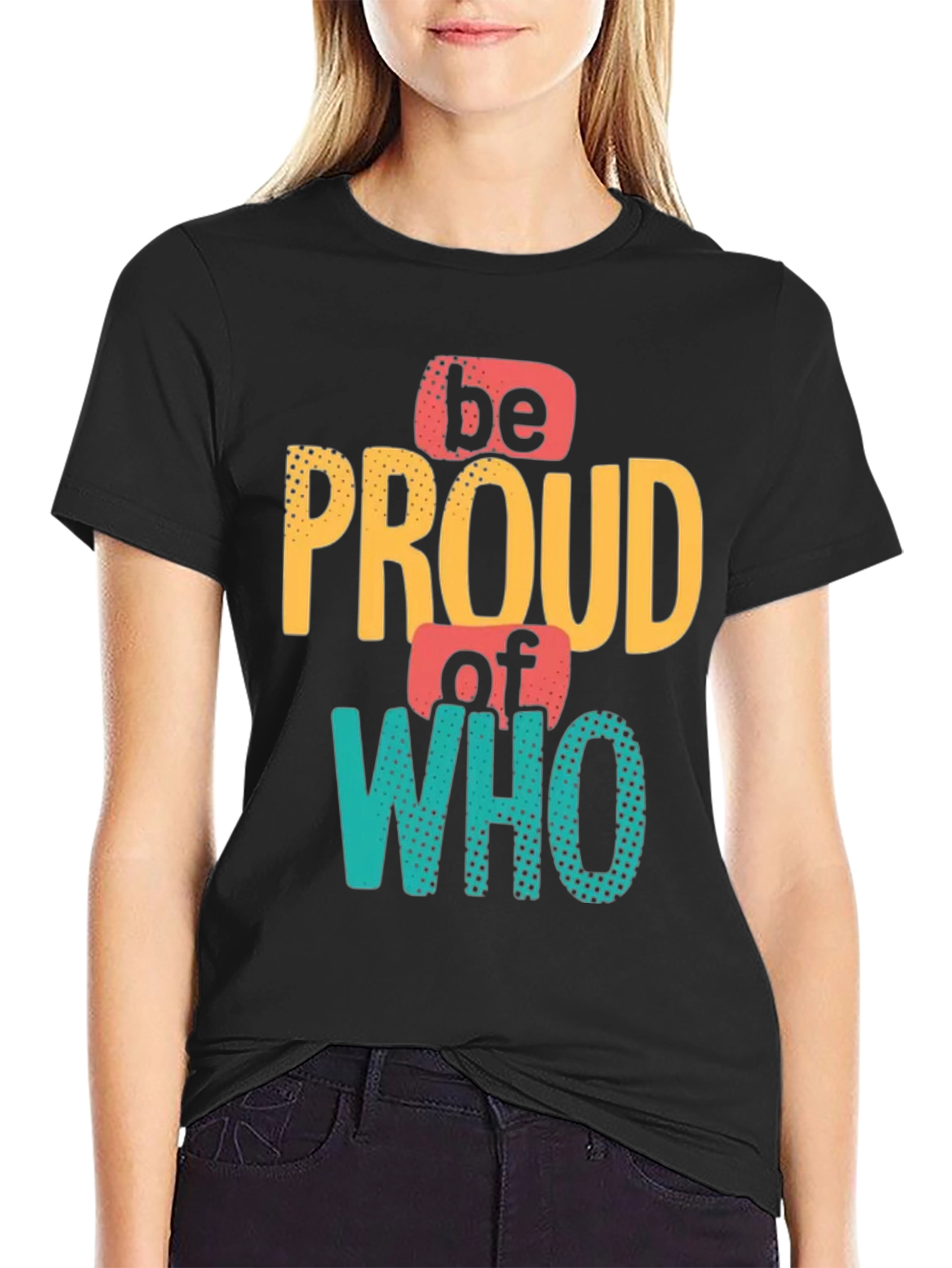 Be Proud Who You Are Mens Black Graphic Tee