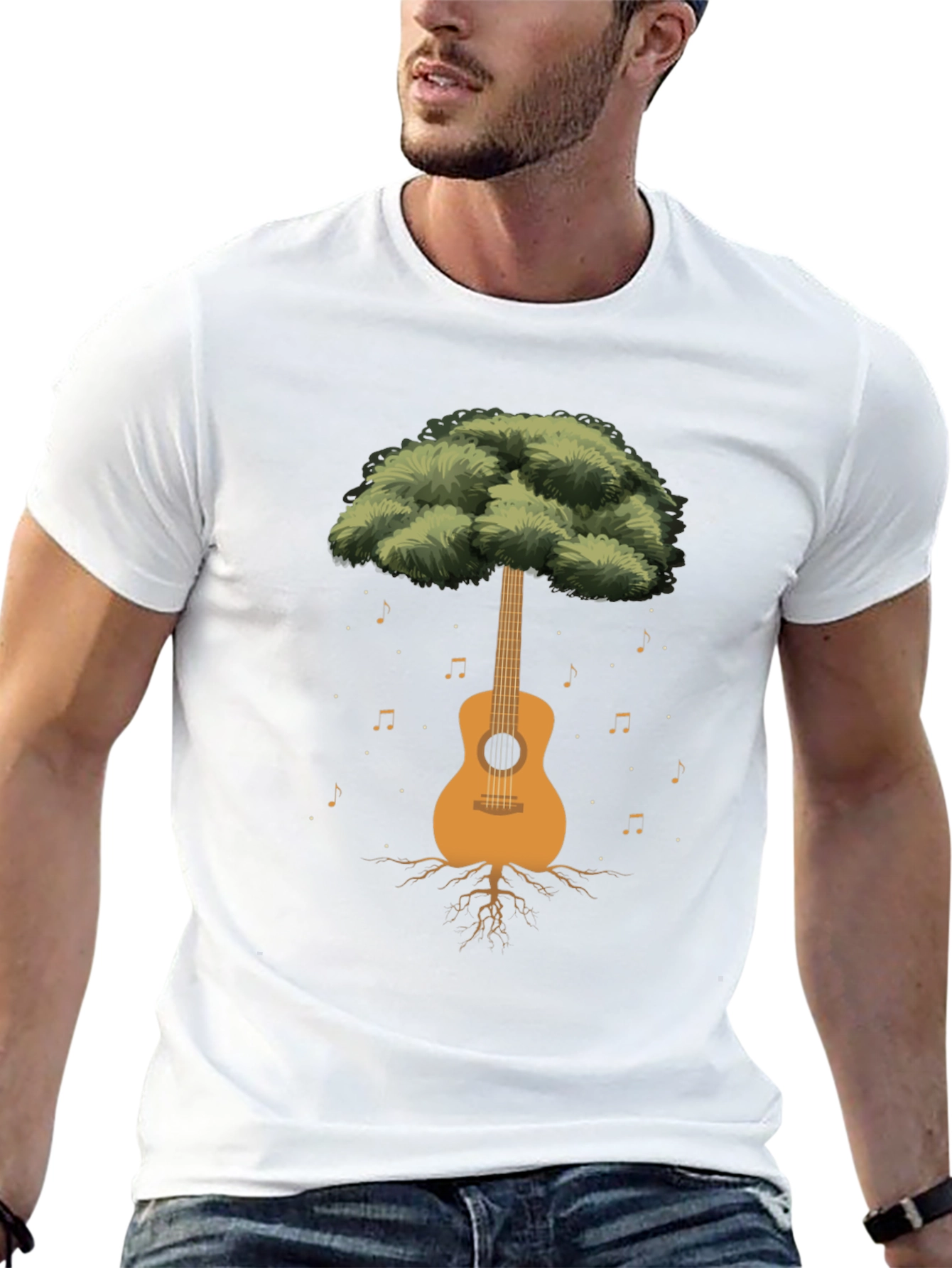 Guitar Tree Graphic Tee - Musical Roots T-Shirt