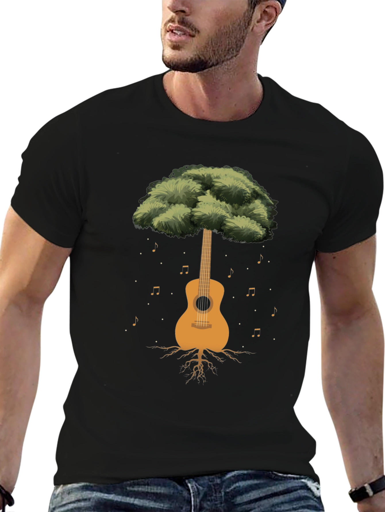 Guitar Tree Graphic Tee - Musical Roots T-Shirt