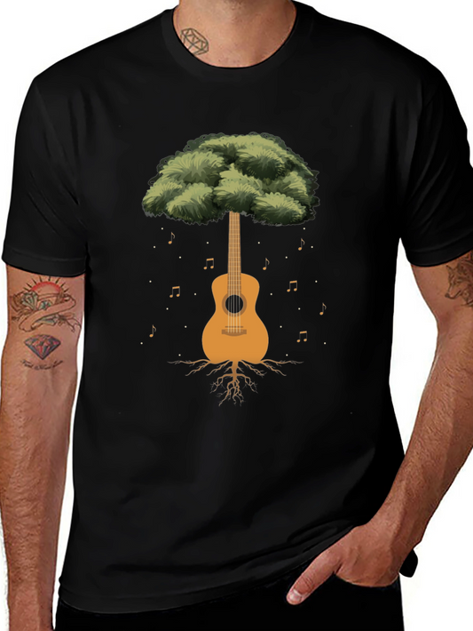 Guitar Tree Graphic Tee - Musical Roots T-Shirt
