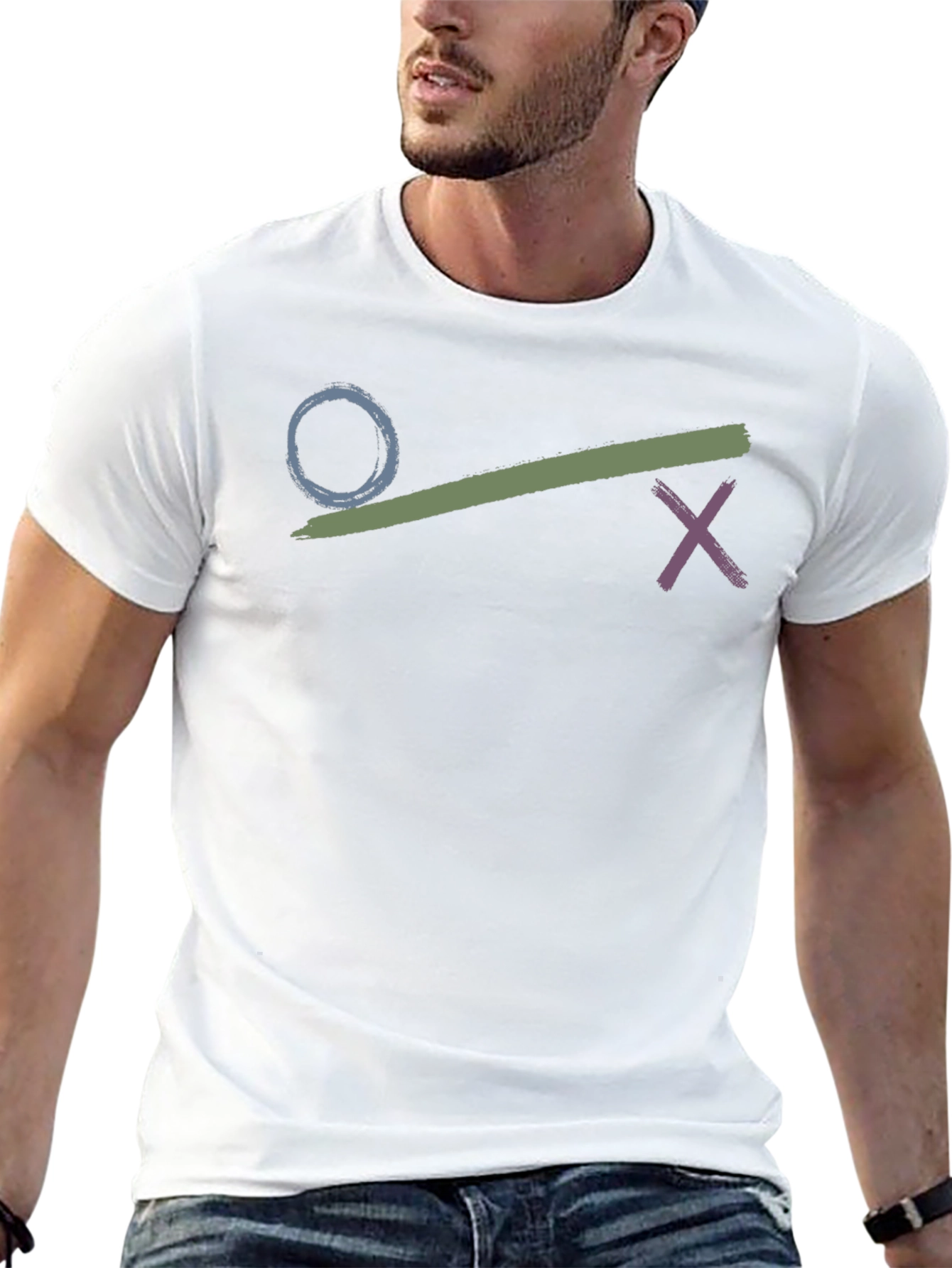 Circle Crossbrush Graphic Black T-Shirt