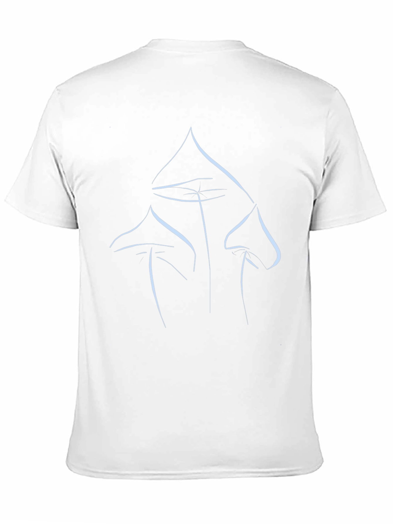 Minimalist Mushroom Line Art Black T-Shirt