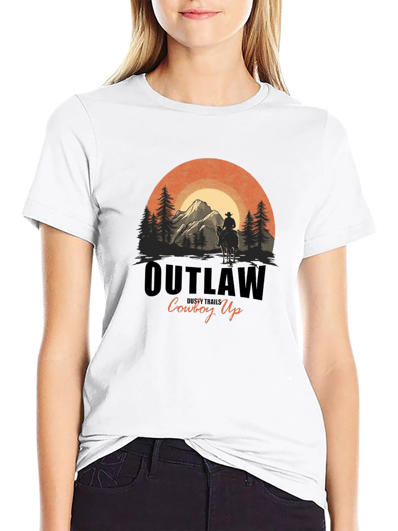 Outlaw Cowboy Up Graphic Tee - Western Style