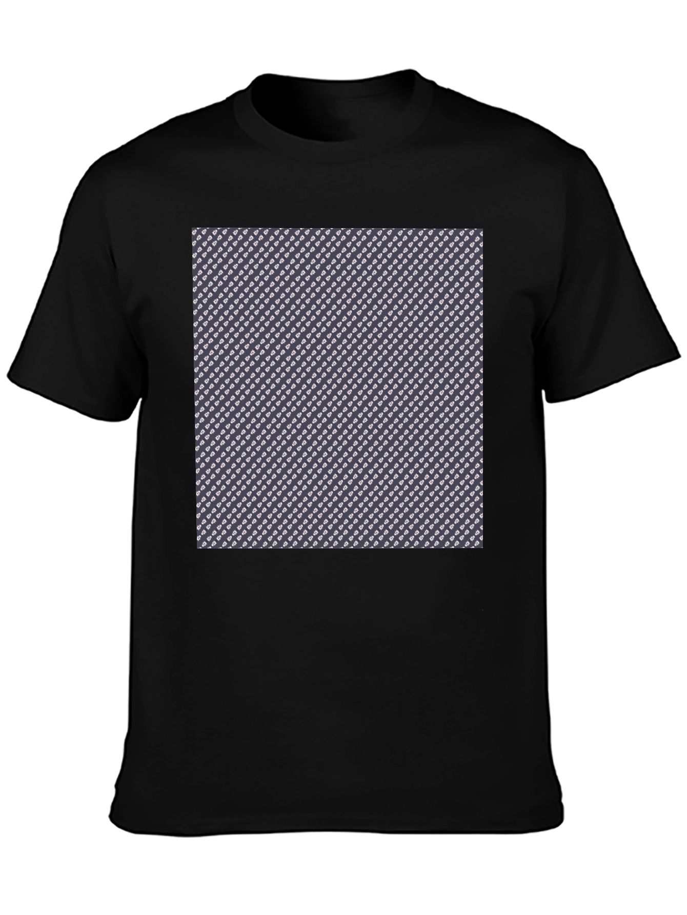 Patterned Print Crew Neck T-Shirt