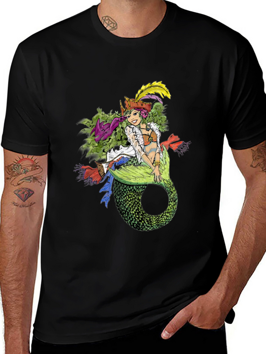 Mermaid Pirate T-Shirt - Quirky Nautical Tee