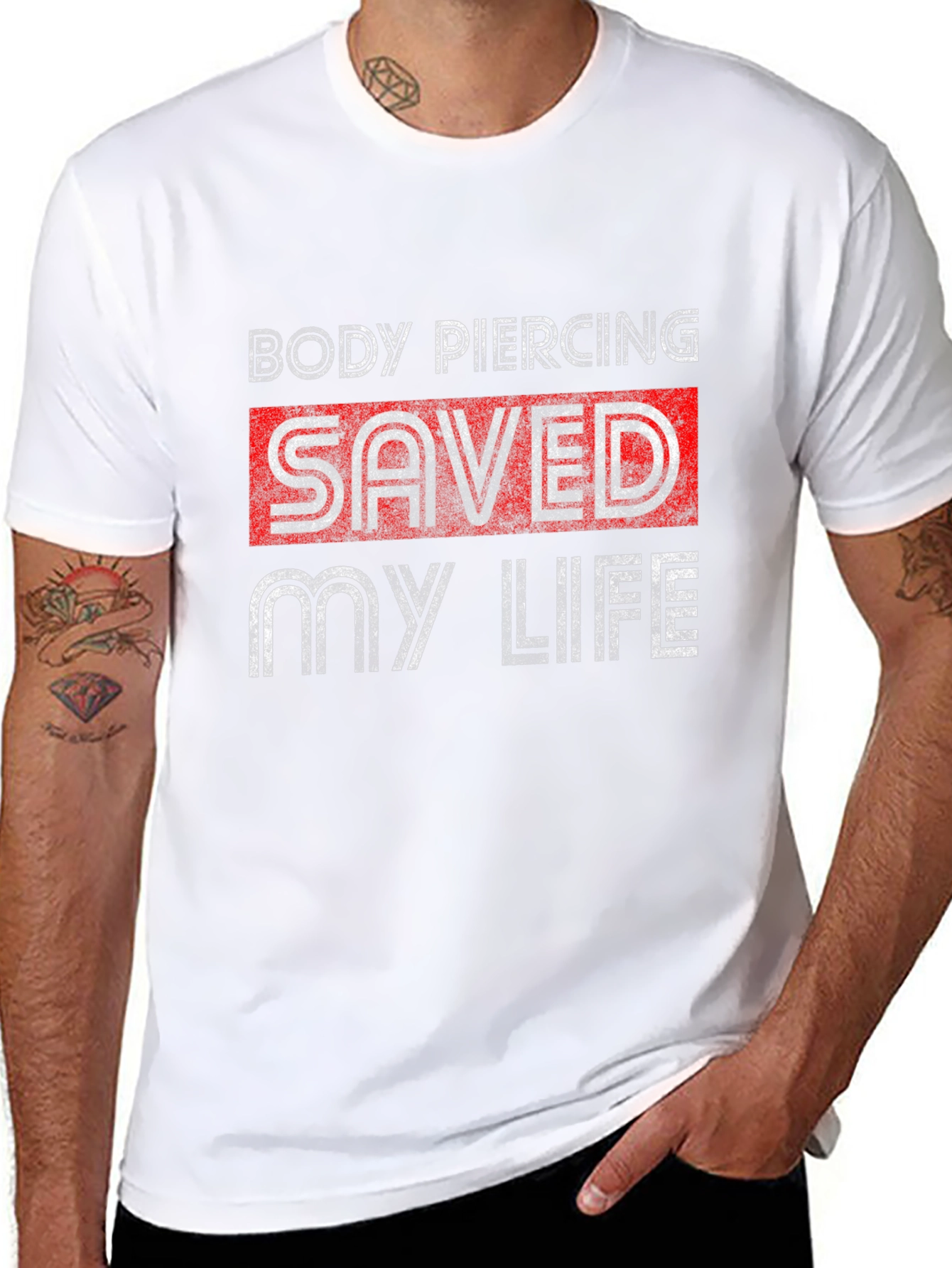 Body Piercing Saved My Life Graphic Tee