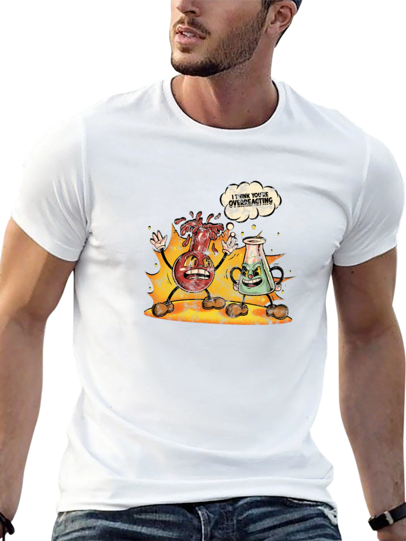 Funny Chemistry Cartoon Black T-Shirt
