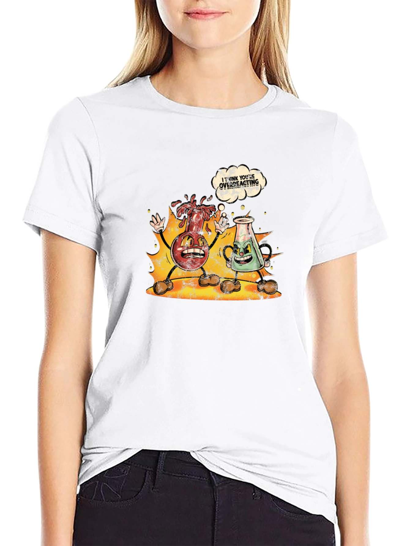 Funny Chemistry Cartoon Black T-Shirt