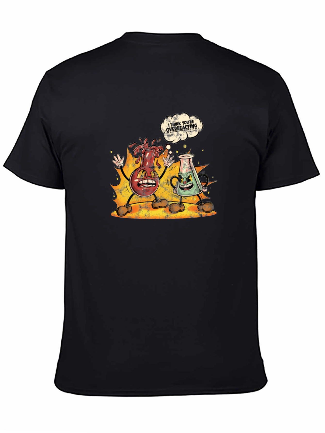 Funny Chemistry Cartoon Black T-Shirt