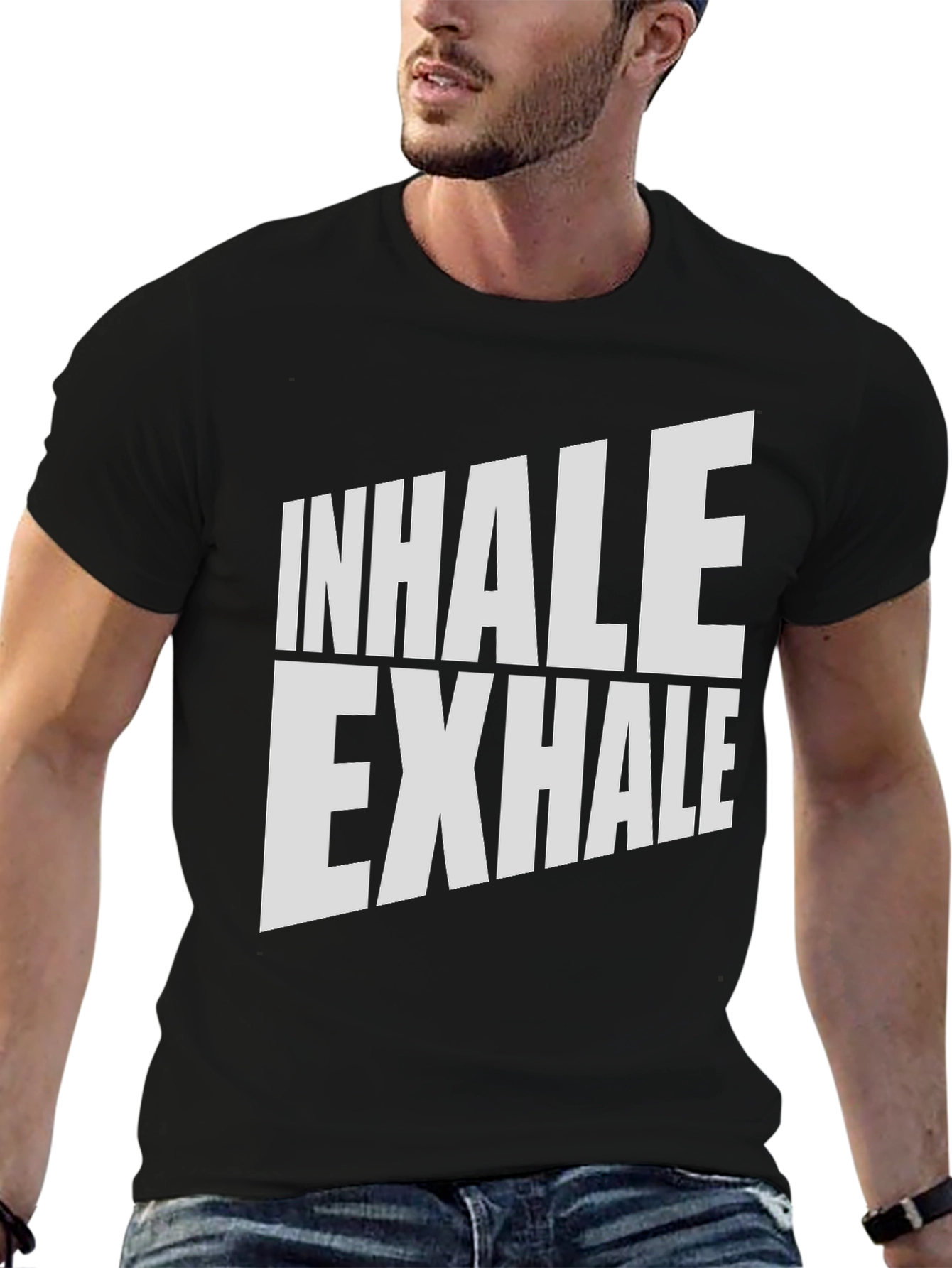 Inhale Exhale Graphic T-Shirt - Black