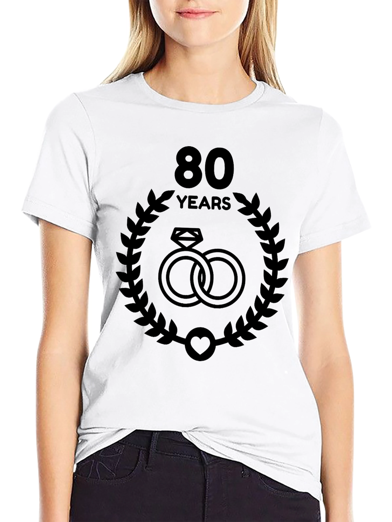 80th Anniversary T-Shirt - Rings and Laurel Design