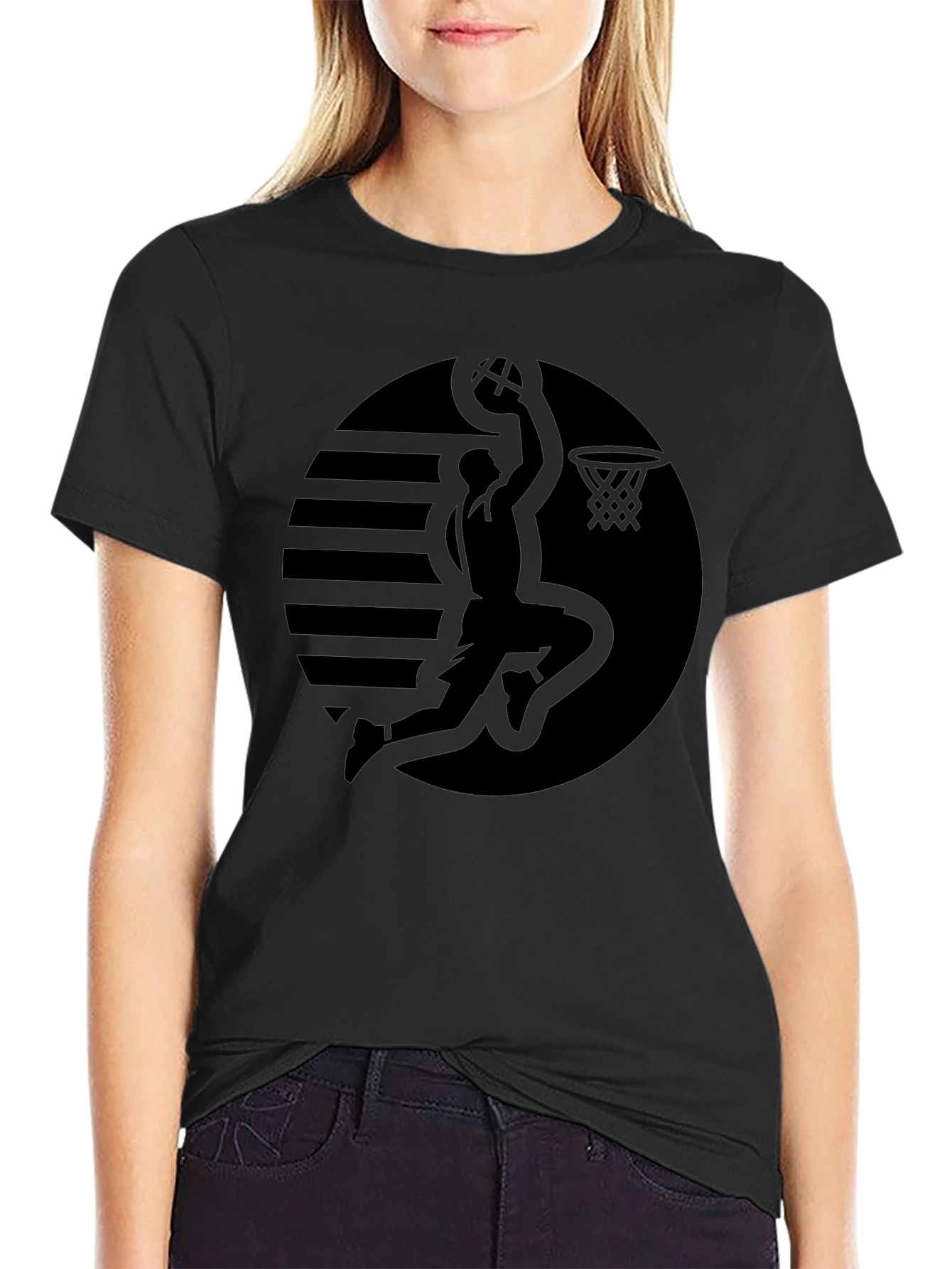 Black Basketball Silhouette T-Shirt