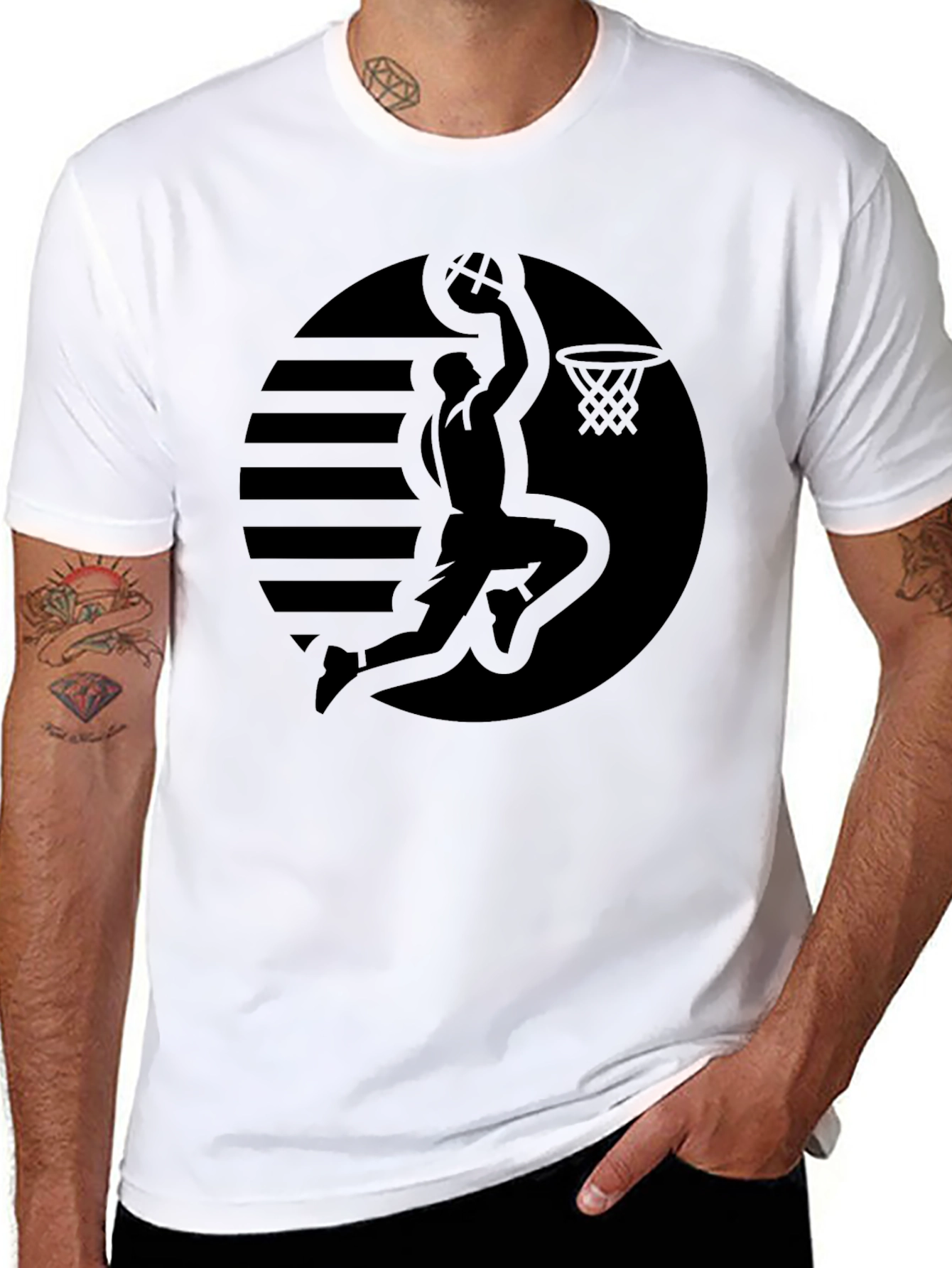 Black Basketball Silhouette T-Shirt