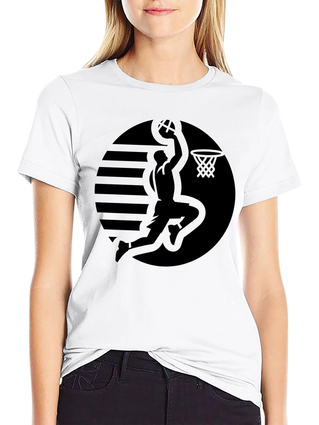 Black Basketball Silhouette T-Shirt