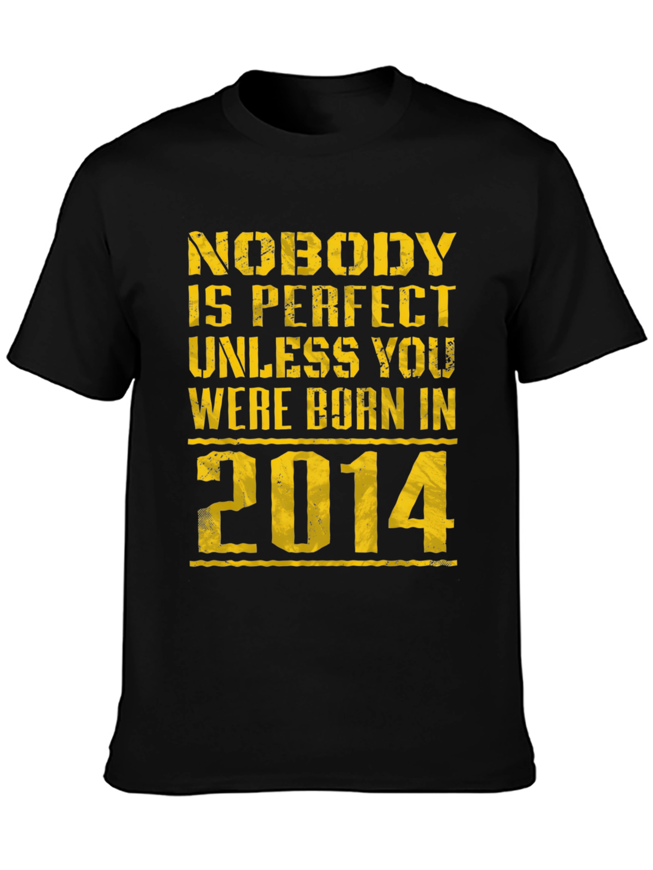 Born in 2014 Black Graphic T-Shirt