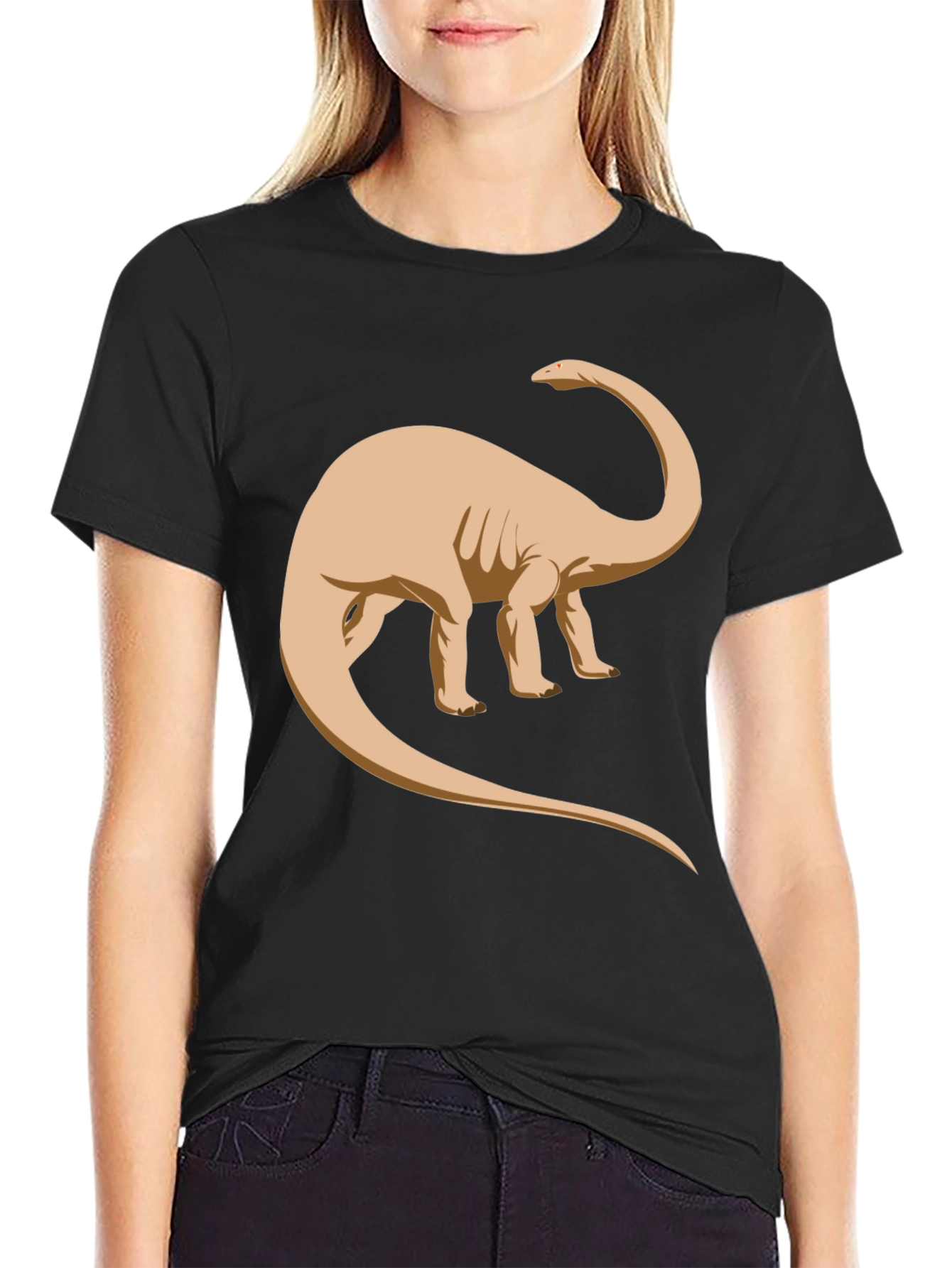 Dinosaur Graphic T-Shirt - Black Cotton Blend