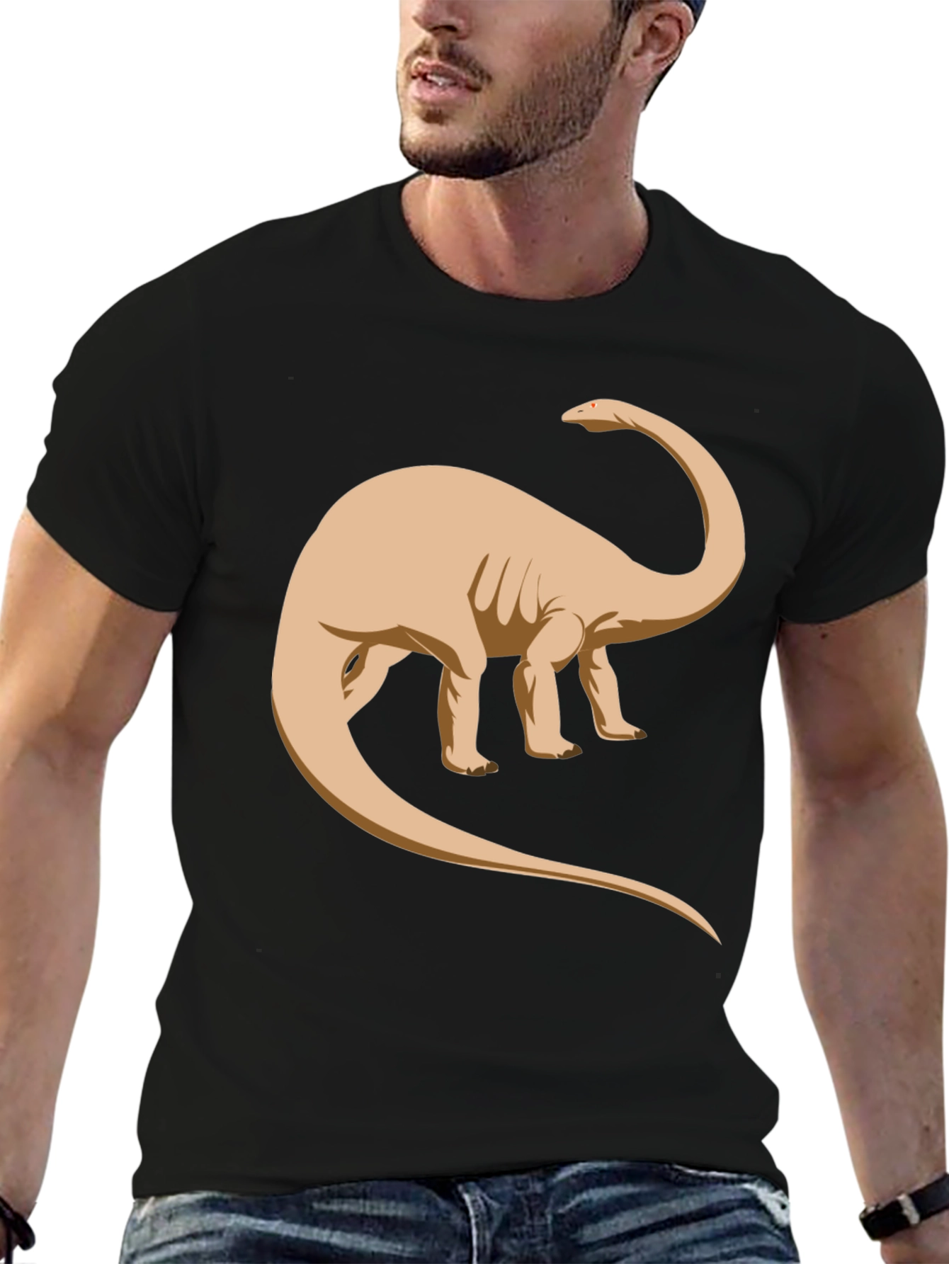 Dinosaur Graphic T-Shirt - Black Cotton Blend