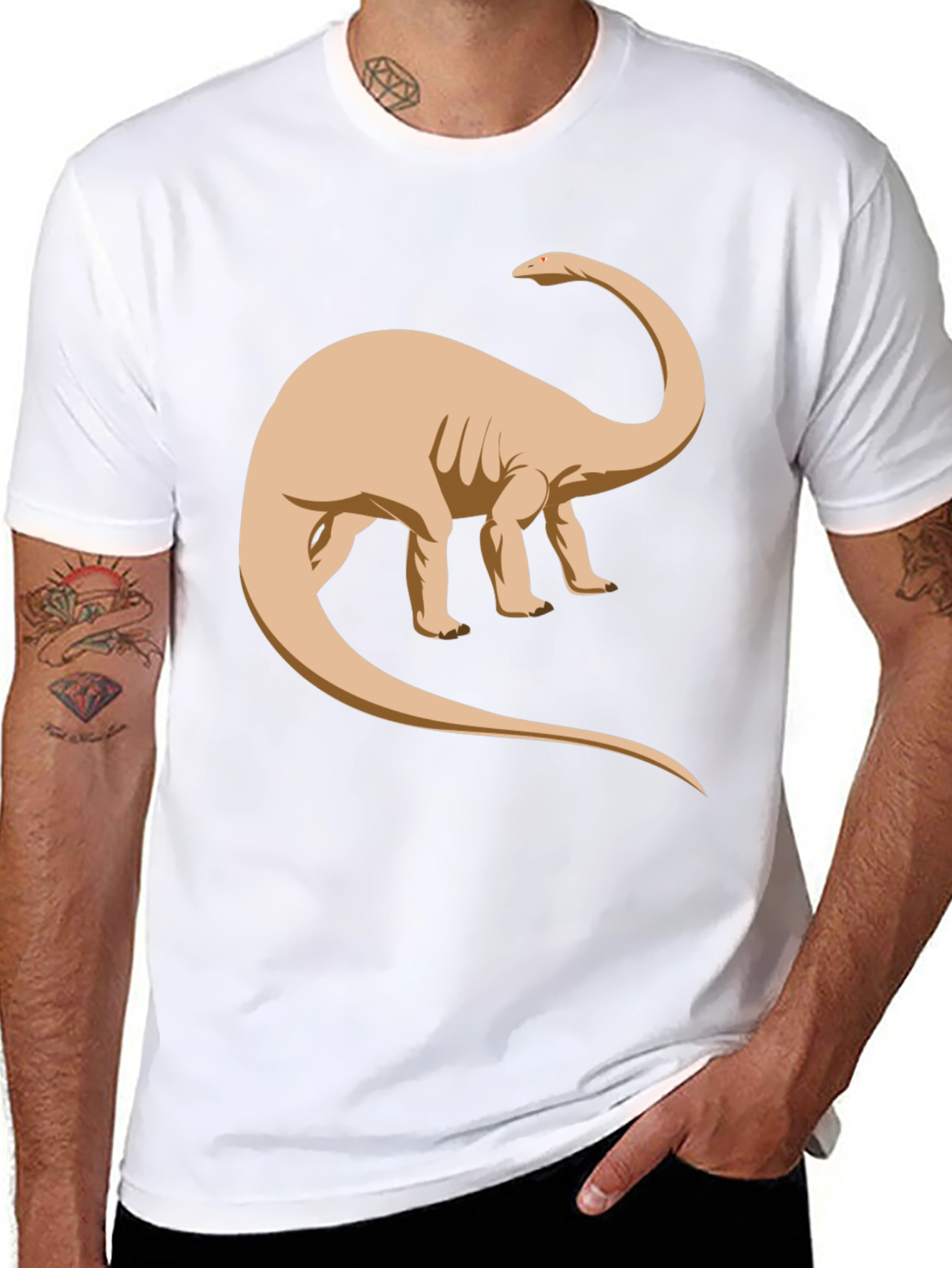 Dinosaur Graphic T-Shirt - Black Cotton Blend