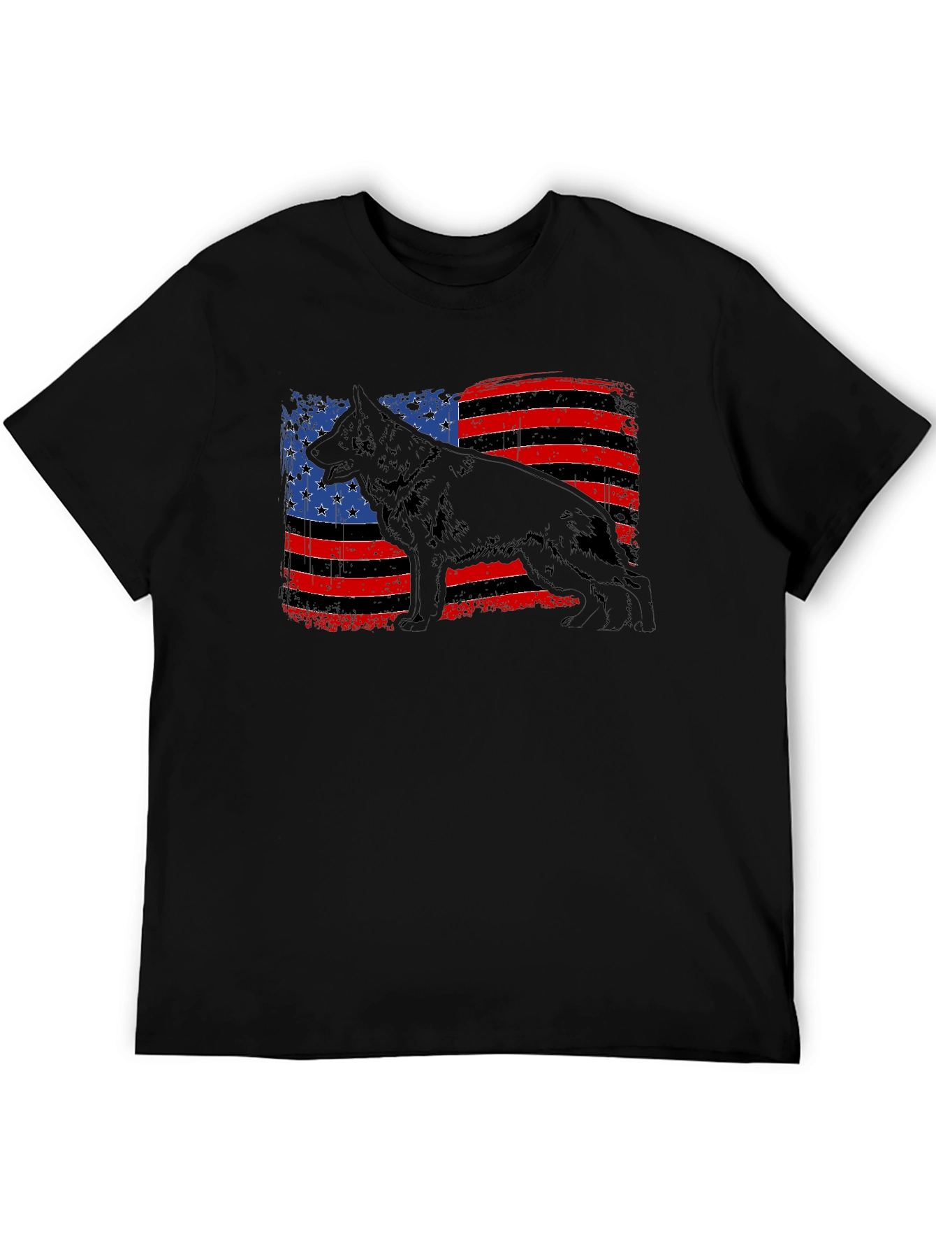 American Flag German Shepherd T-Shirt