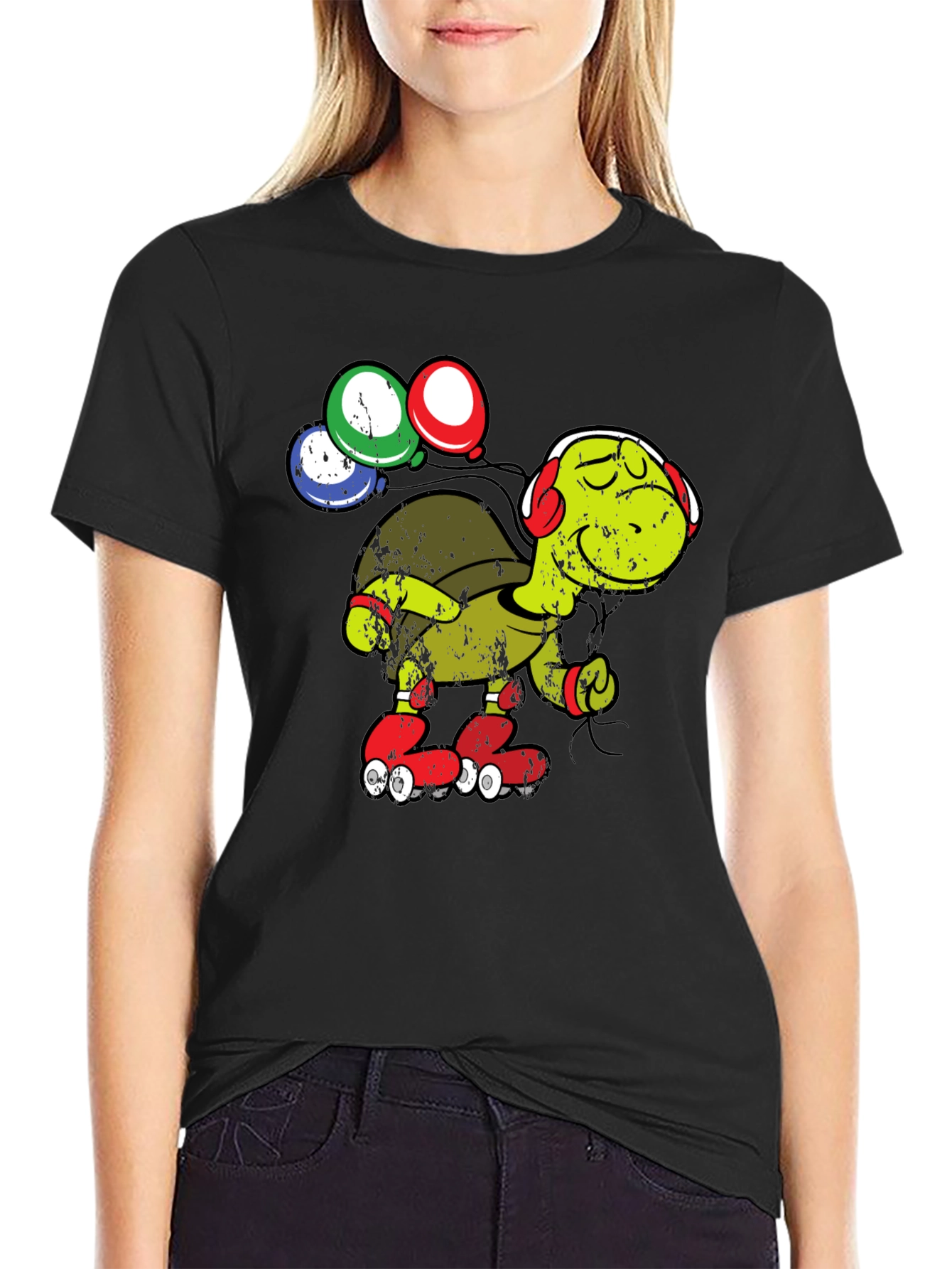 Turtle on Roller Skates Graphic Tee