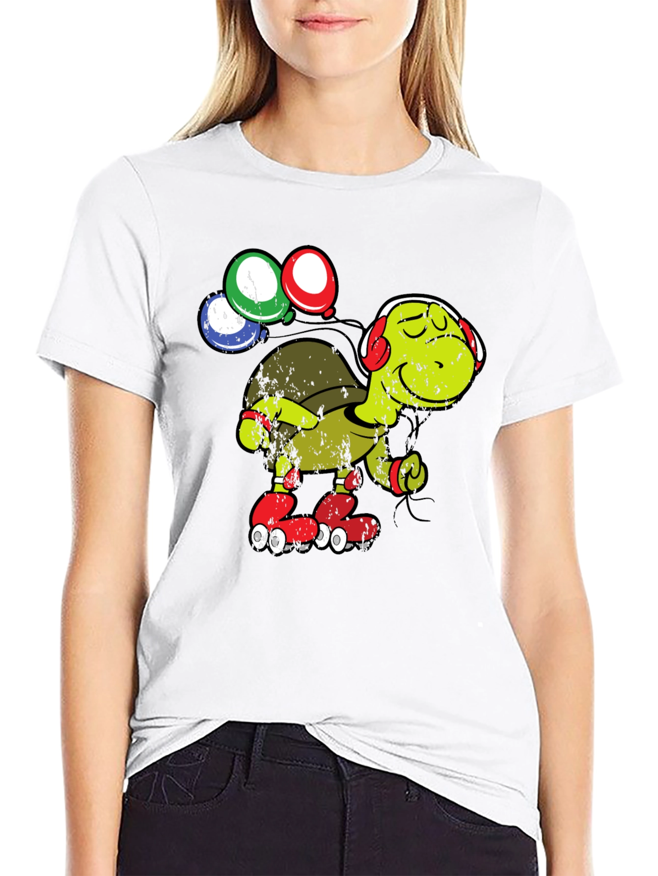Turtle on Roller Skates Graphic Tee
